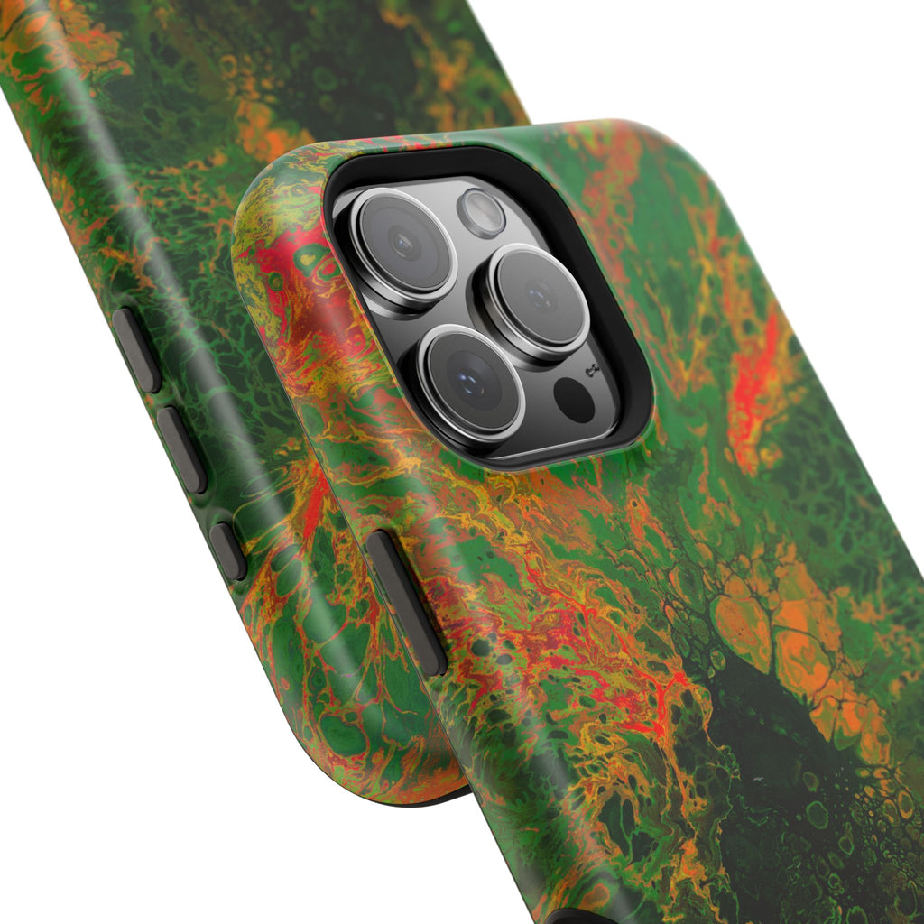 Neon Swamp MagSafe iPhone Case – Abstract Art Design, Shockproof for iPhone 14–17 Pro & Pro Max