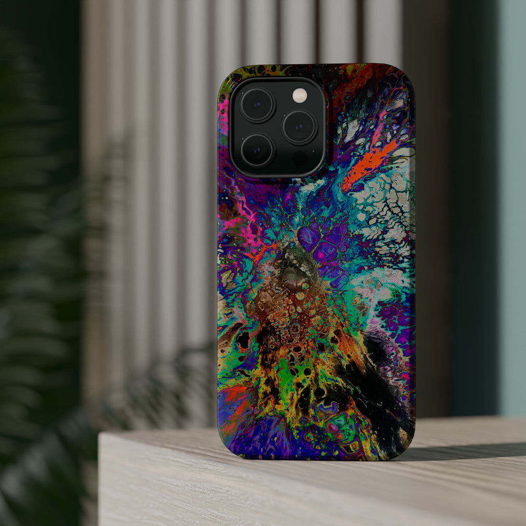 Neon Vein MagSafe iPhone Case – Abstract Art Design, Shockproof for iPhone 14–17 Pro & Pro Max