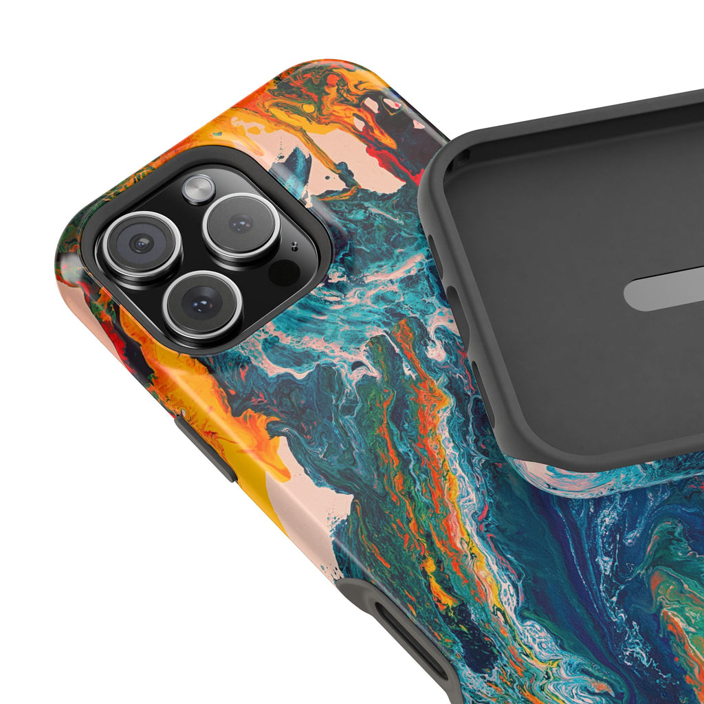 Deepcore Flow X MagSafe iPhone Case – Abstract Art Design, Shockproof for iPhone 14–17 Pro & Pro Max