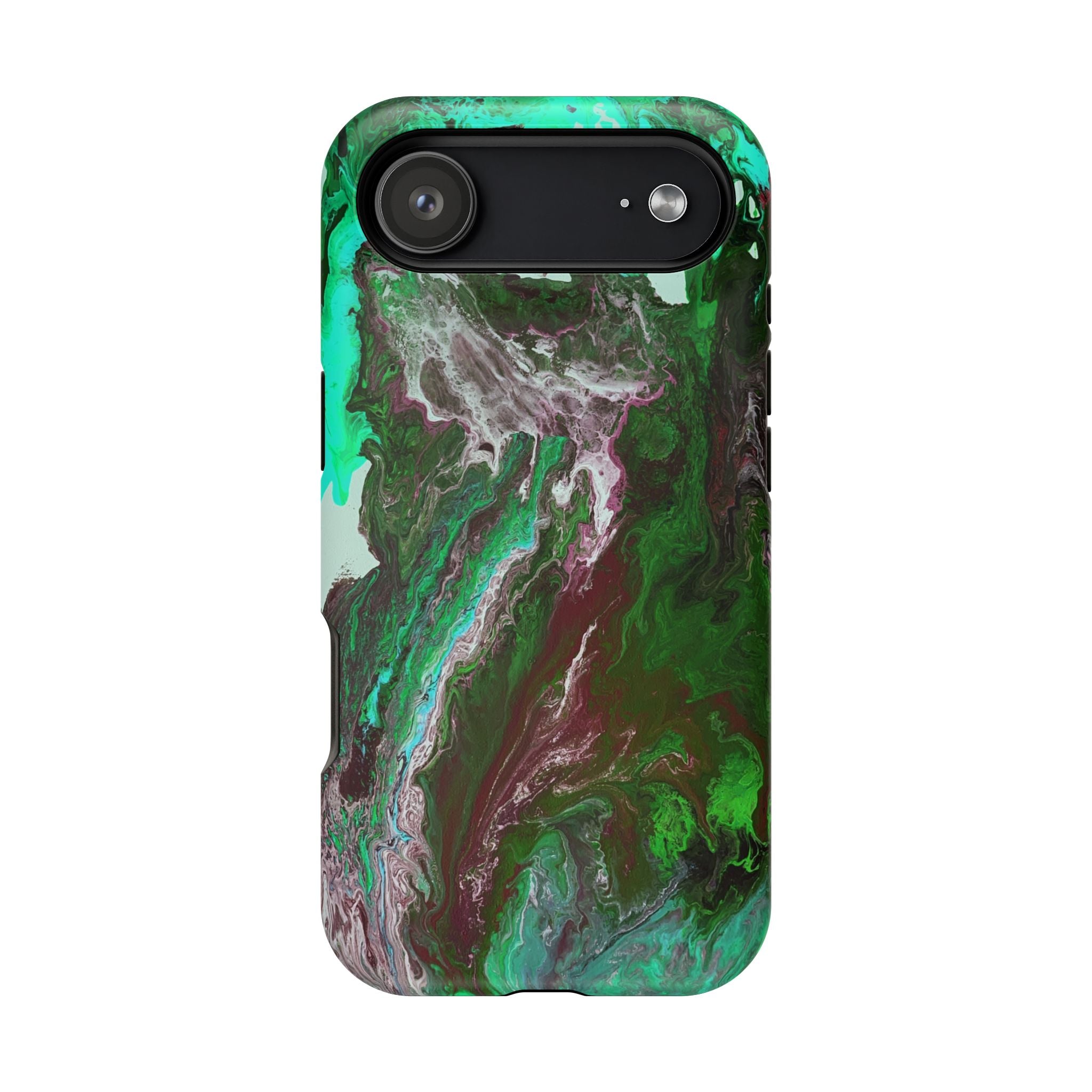 Mint Overdrive X MagSafe iPhone Case – Abstract Art Design, Shockproof for iPhone 14–17 Pro & Pro Max