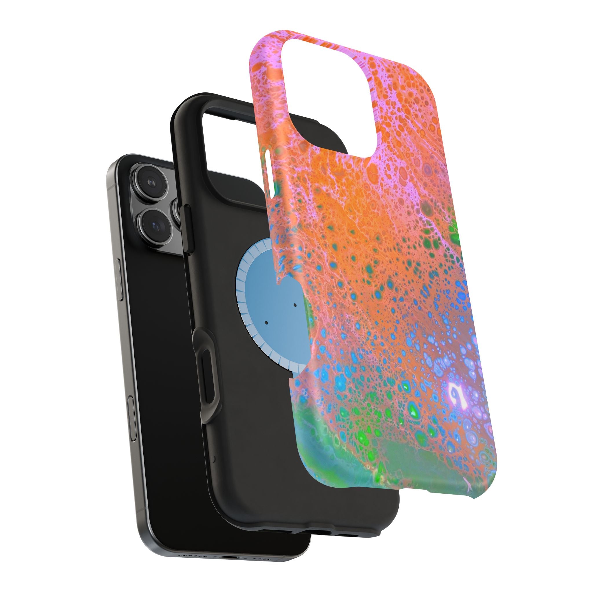 Sunflare Pulse MagSafe iPhone Case – Abstract Art Design, Shockproof for iPhone 14–17 Pro & Pro Max