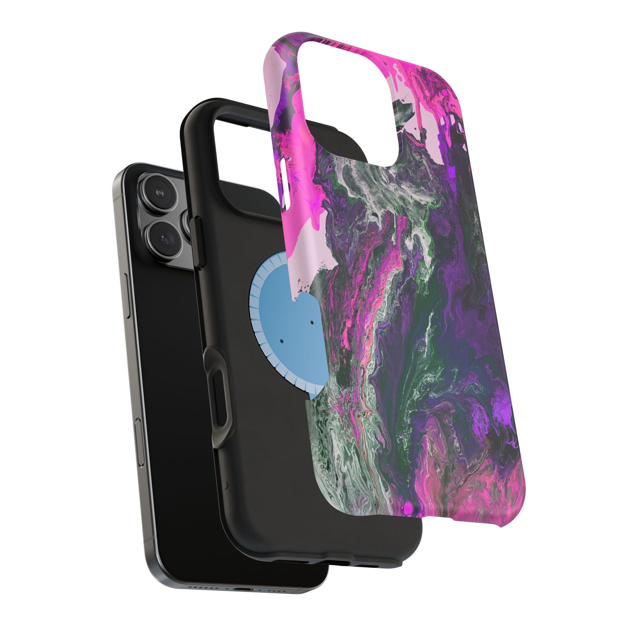 Fuchsia Coreline X MagSafe iPhone Case – Abstract Art Design, Shockproof for iPhone 14–17 Pro & Pro Max