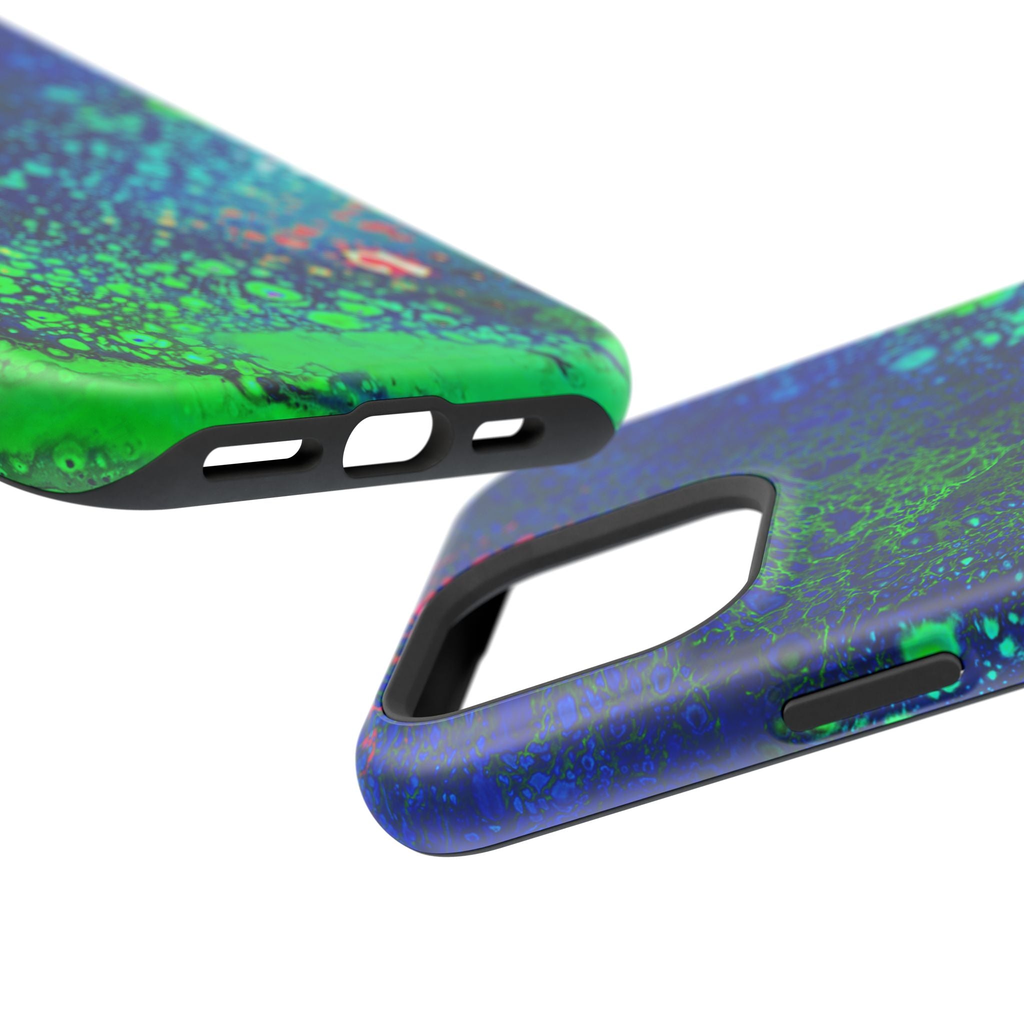 Techno Bloom MagSafe iPhone Case – Abstract Art Design, Shockproof for iPhone 14–17 Pro & Pro Max