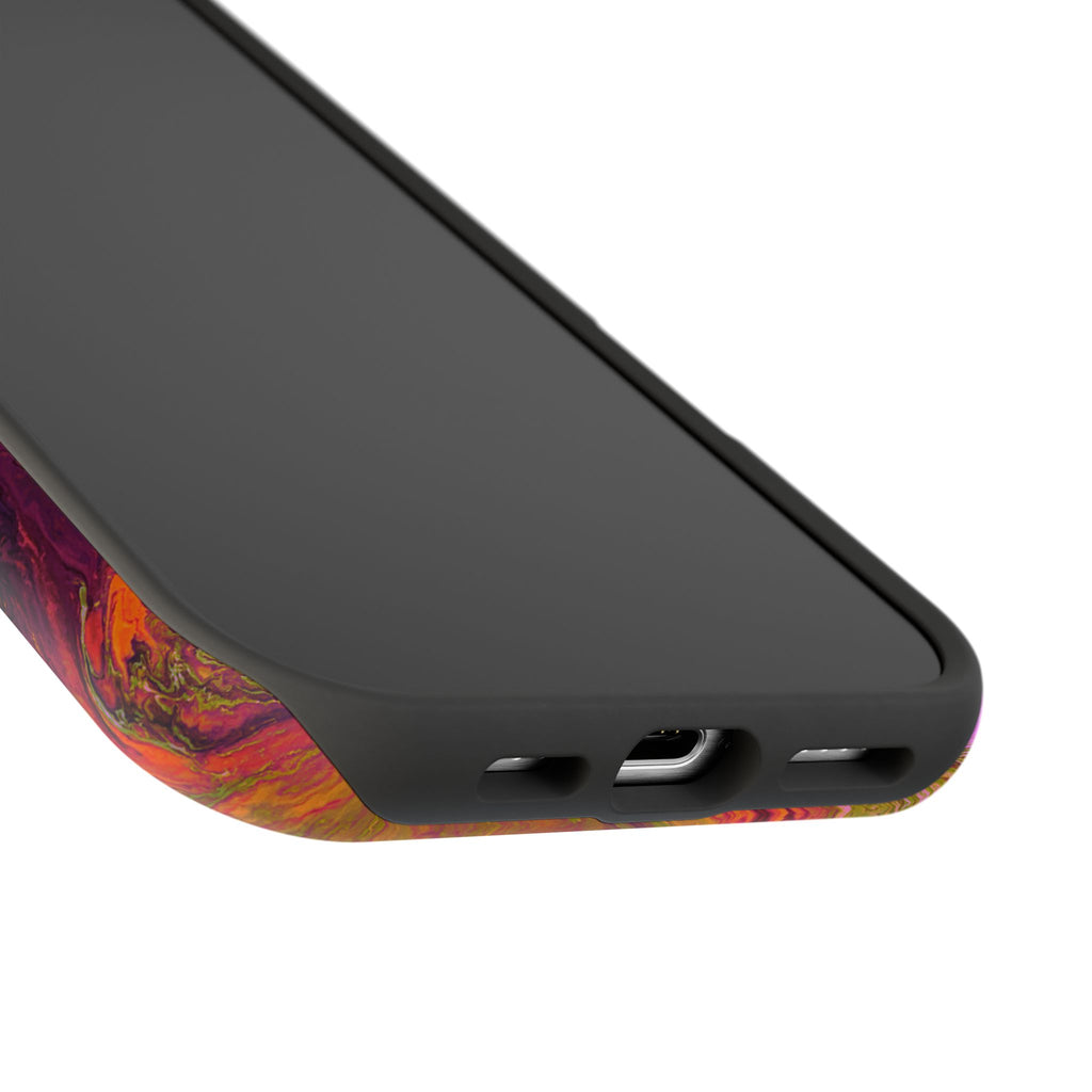 Gold Reactor X MagSafe iPhone Case – Abstract Art Design, Shockproof for iPhone 14–17 Pro & Pro Max