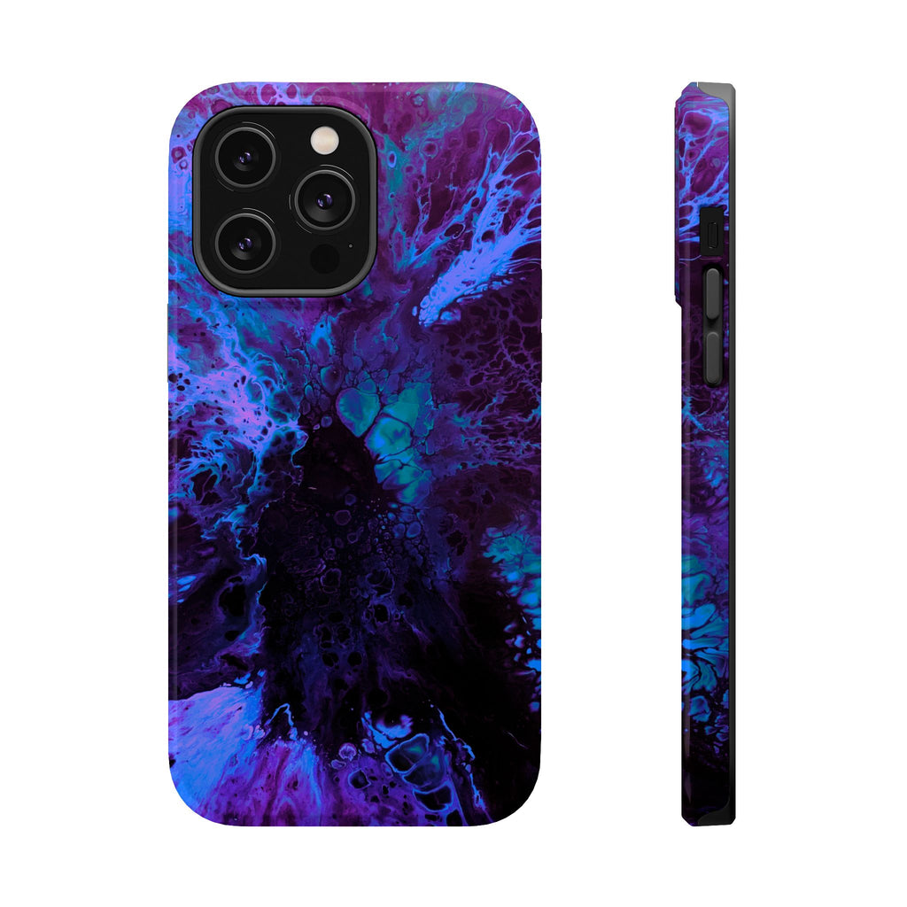 Azure Reactor MagSafe iPhone Case – Abstract Art Design, Shockproof for iPhone 14–17 Pro & Pro Max