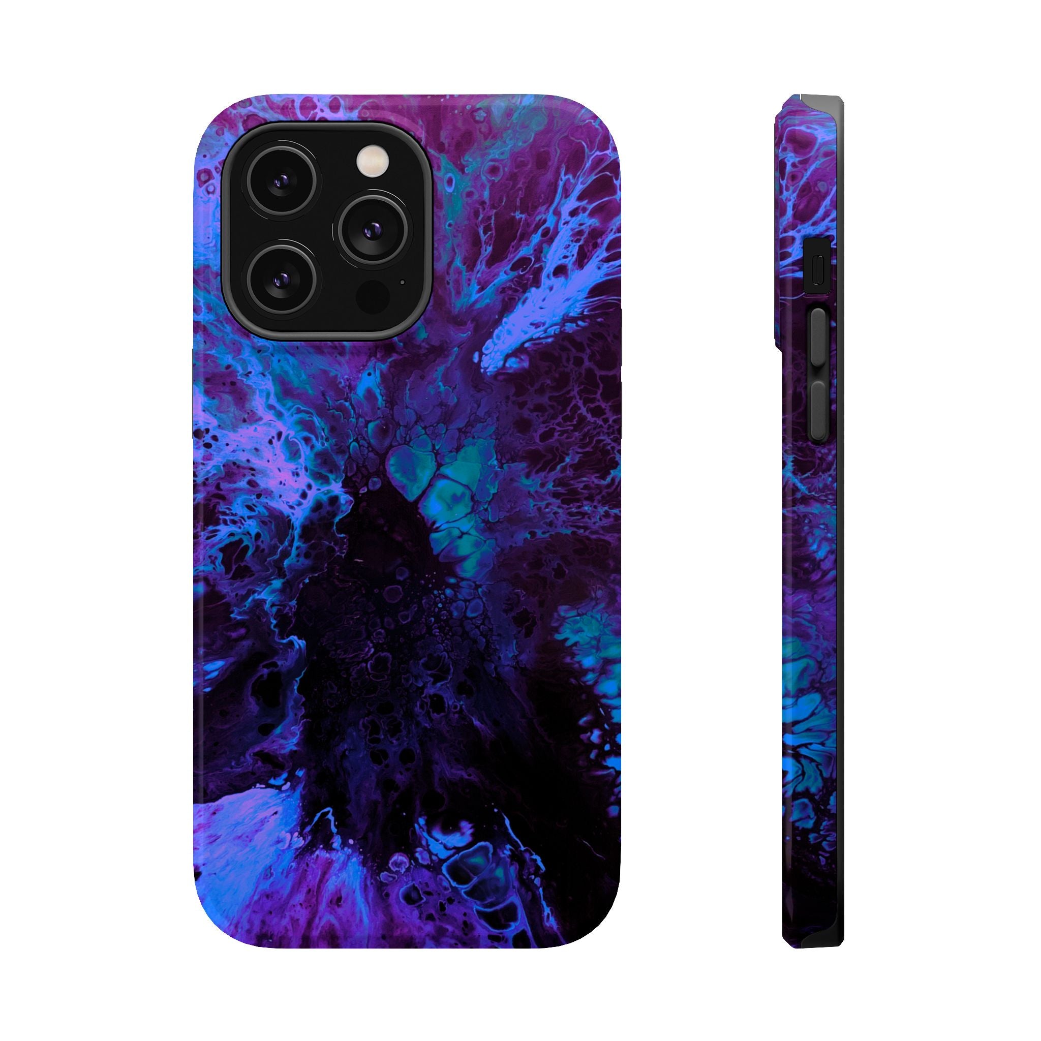 Azure Reactor MagSafe iPhone Case – Abstract Art Design, Shockproof for iPhone 14–17 Pro & Pro Max