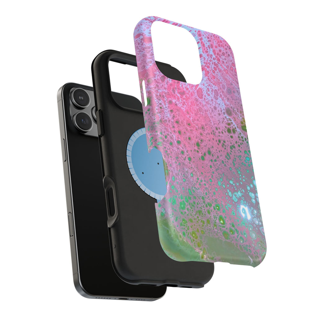 Acid Pink MagSafe iPhone Case – Abstract Art Design, Shockproof for iPhone 14–17 Pro & Pro Max