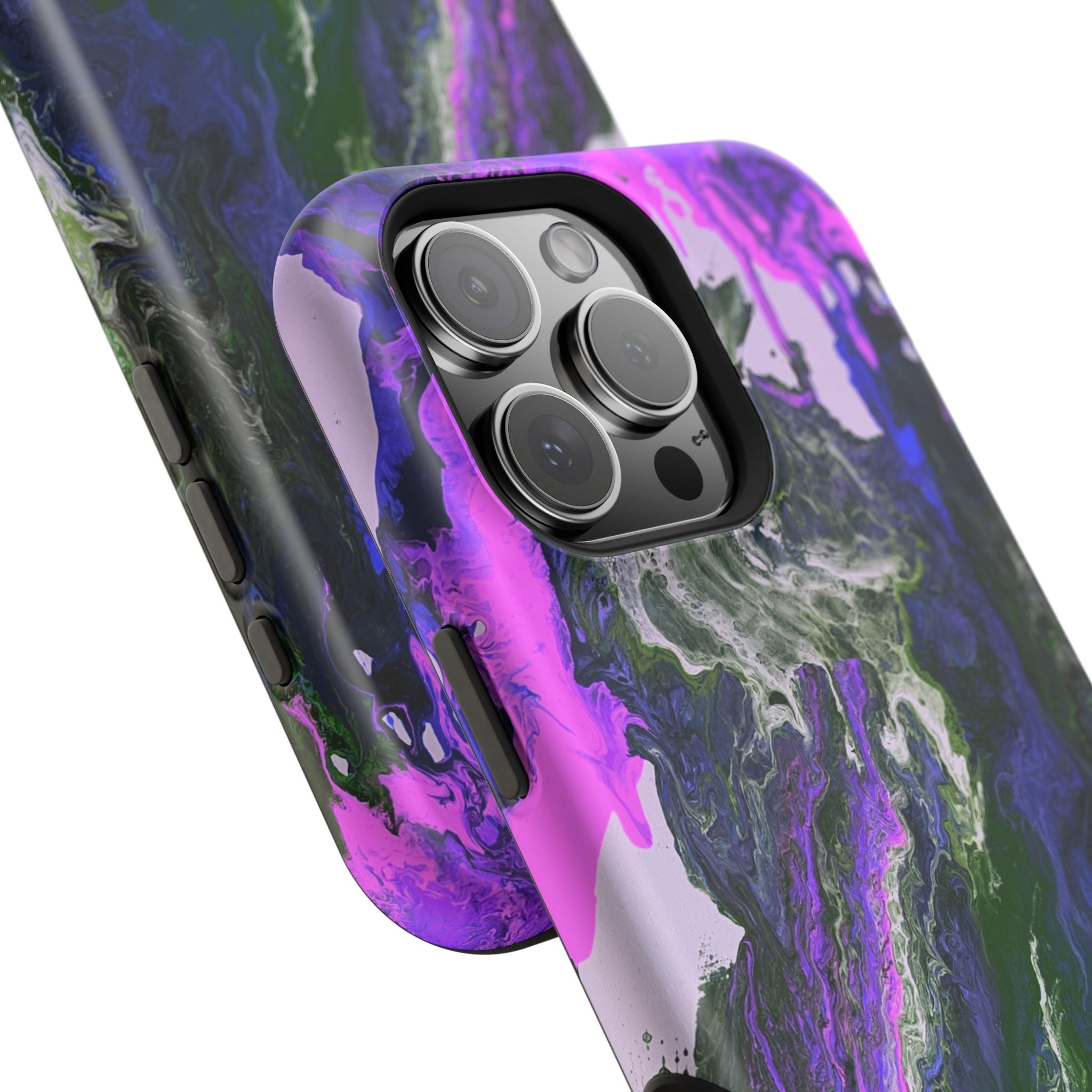 Neon Blossom X MagSafe iPhone Case – Abstract Art Design, Shockproof for iPhone 14–17 Pro & Pro Max