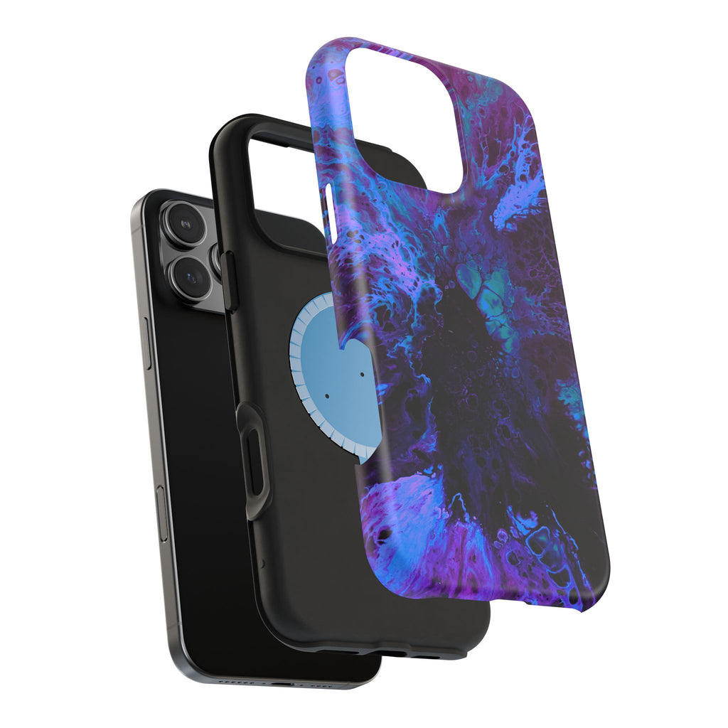 Azure Reactor MagSafe iPhone Case – Abstract Art Design, Shockproof for iPhone 14–17 Pro & Pro Max