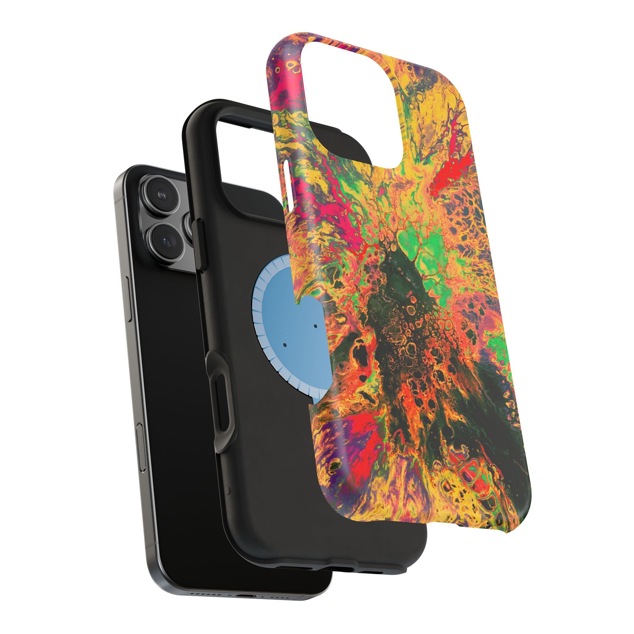 Bio Surge MagSafe iPhone Case – Abstract Art Design, Shockproof for iPhone 14–17 Pro & Pro Max