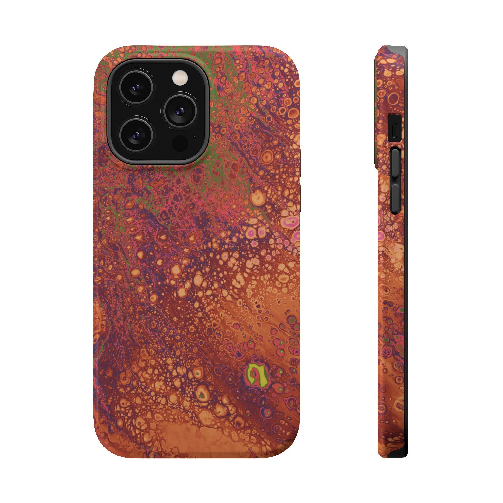 Amber Surge MagSafe iPhone Case – Abstract Art Design, Shockproof for iPhone 14–17 Pro & Pro Max