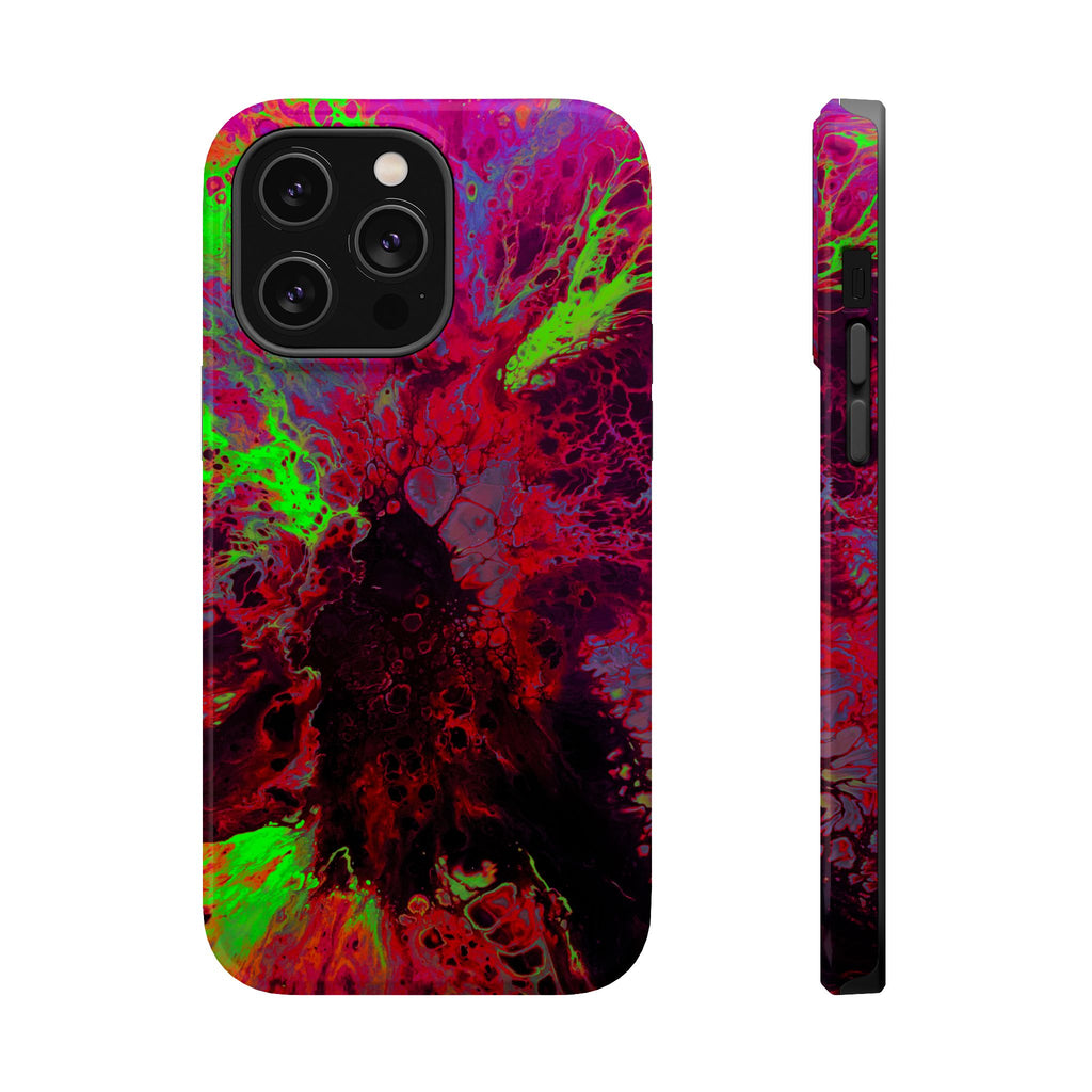 Toxic Flux MagSafe iPhone Case – Abstract Art Design, Shockproof for iPhone 14–17 Pro & Pro Max