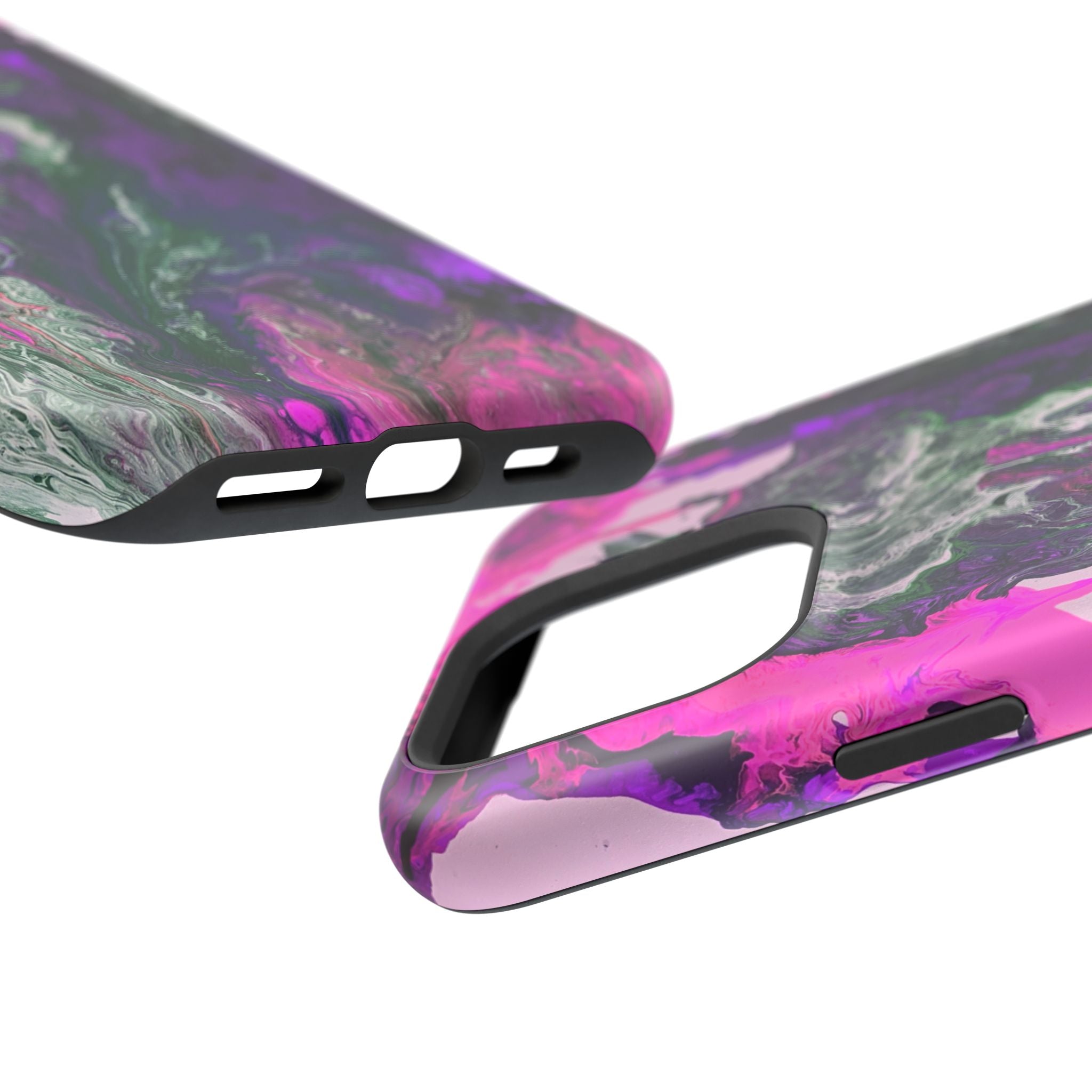 Fuchsia Coreline X MagSafe iPhone Case – Abstract Art Design, Shockproof for iPhone 14–17 Pro & Pro Max
