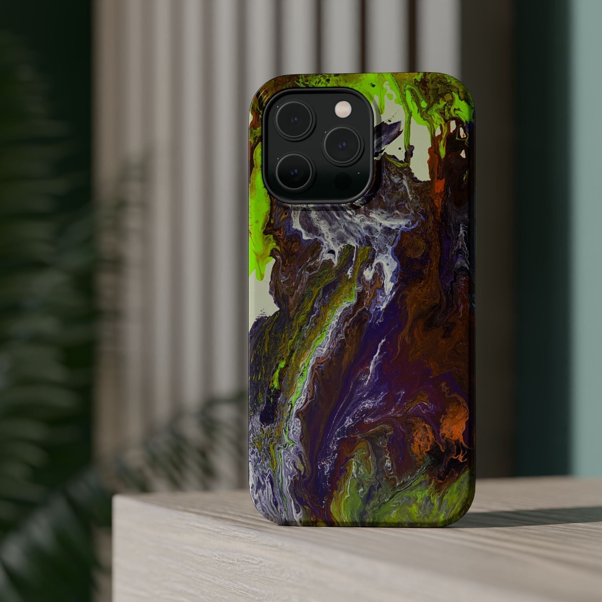 Aurora Bloom X MagSafe iPhone Case – Abstract Art Design, Shockproof for iPhone 14–17 Pro & Pro Max