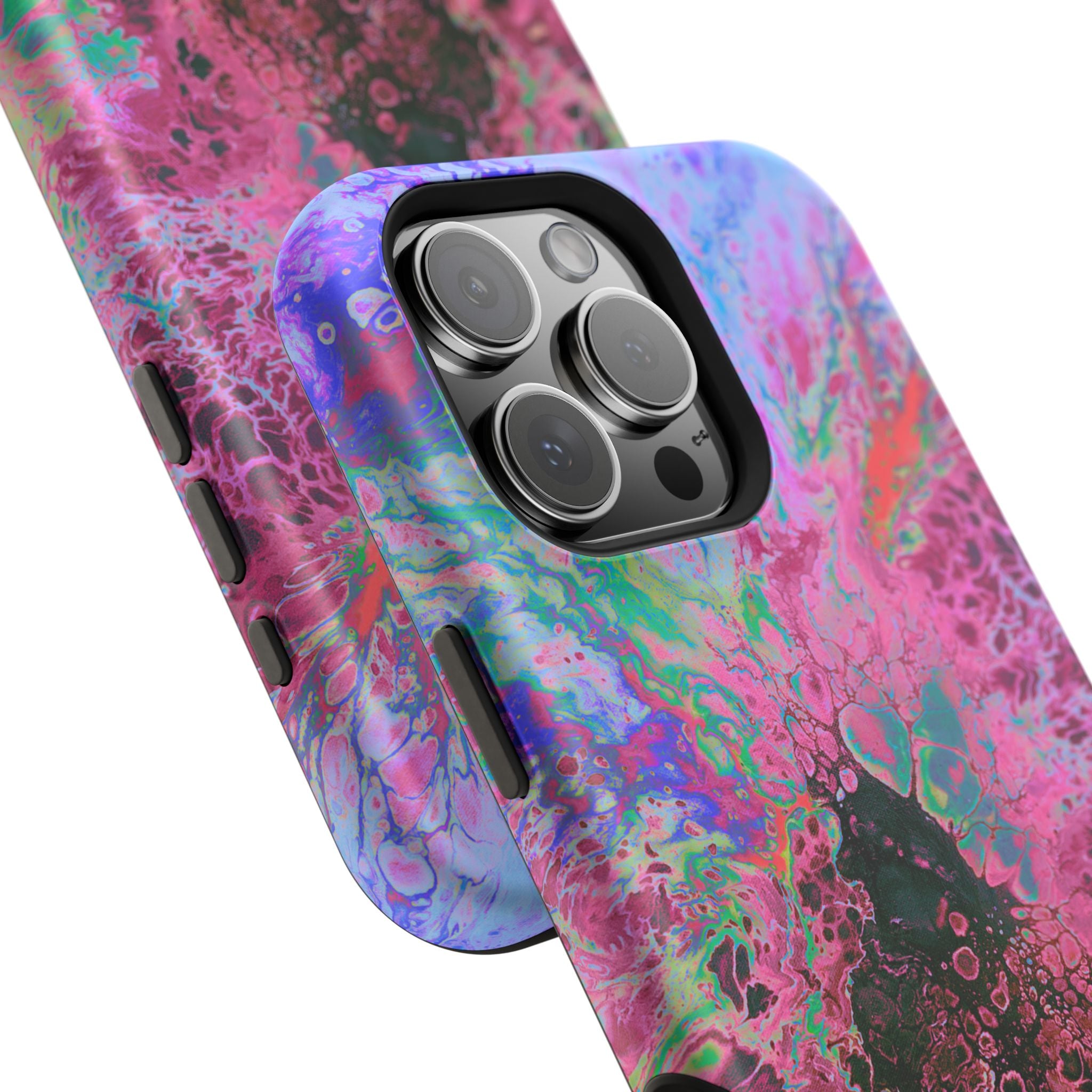 Quantum Bloom Collapse MagSafe iPhone Case – Abstract Art Design, Shockproof for iPhone 14–17 Pro & Pro Max