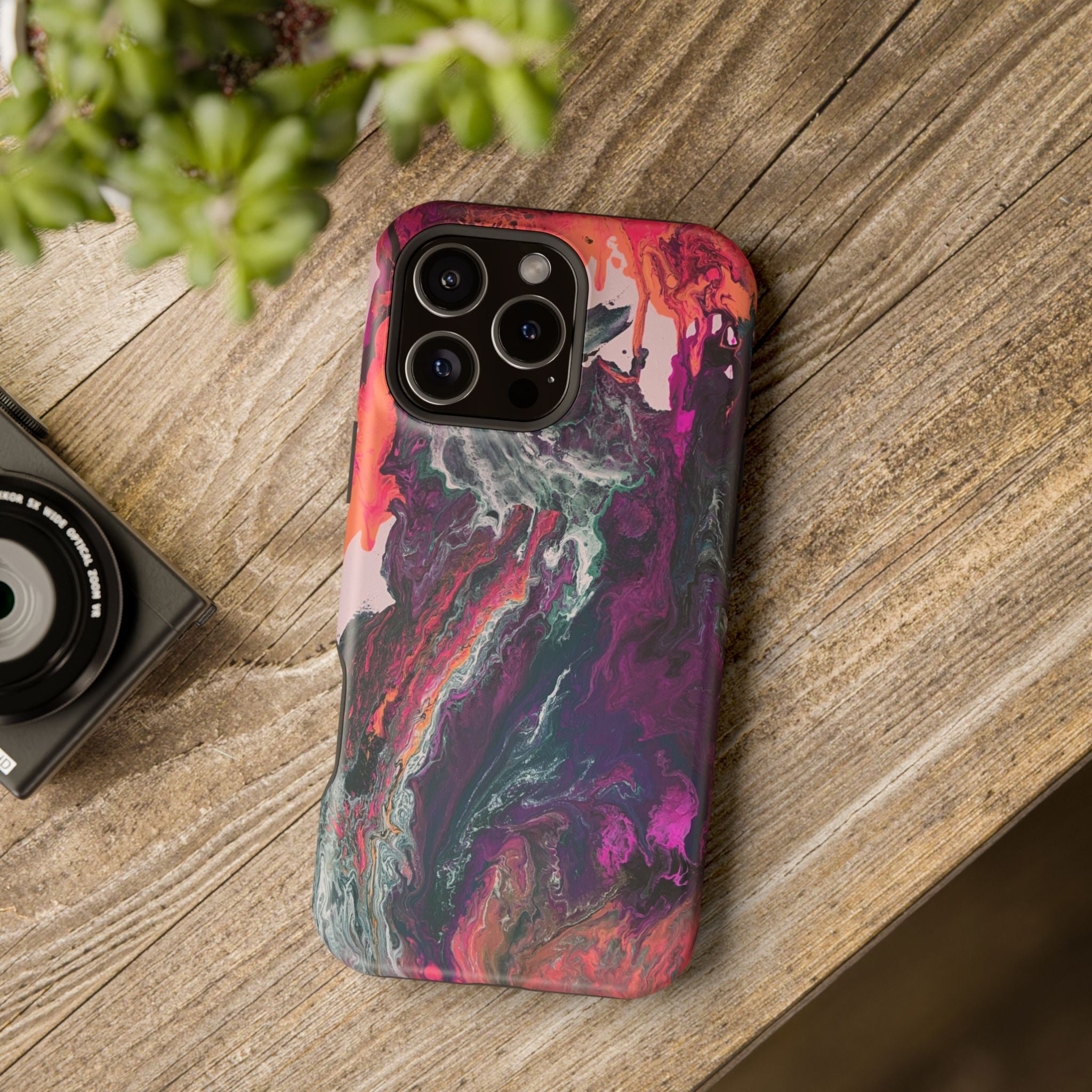 Colorwave Distortion X MagSafe iPhone Case – Abstract Art Design, Shockproof for iPhone 14–17 Pro & Pro Max