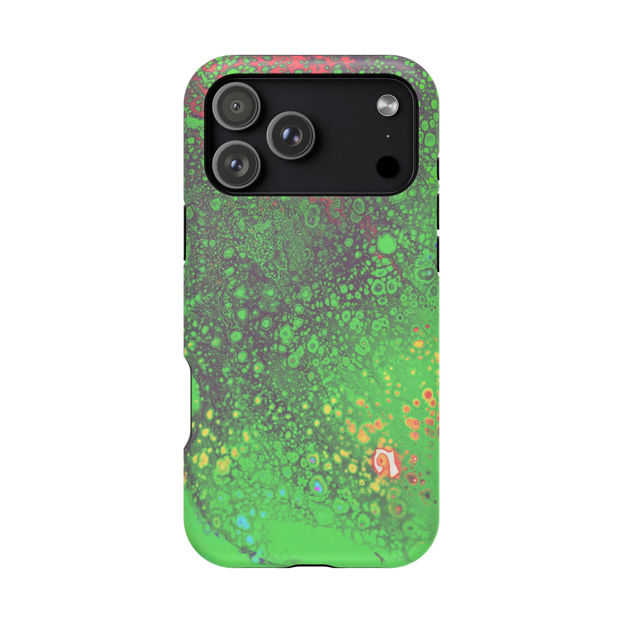 Toxic Pulse MagSafe iPhone Case – Abstract Art Design, Shockproof for iPhone 14–17 Pro & Pro Max