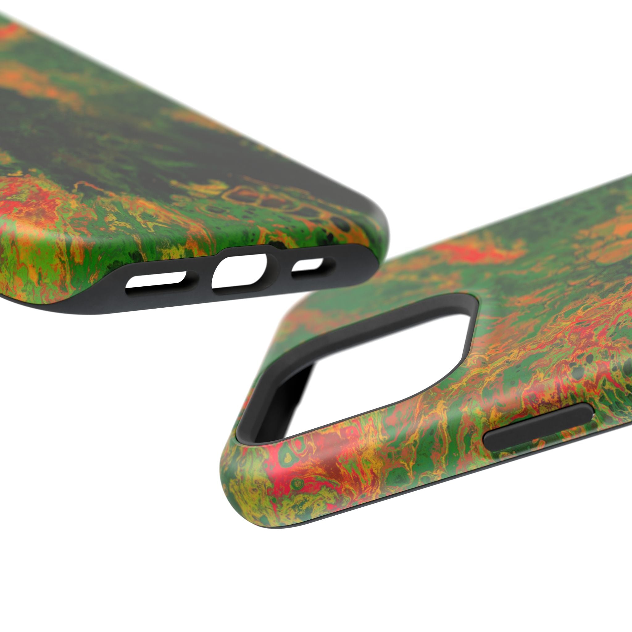 Neon Swamp MagSafe iPhone Case – Abstract Art Design, Shockproof for iPhone 14–17 Pro & Pro Max