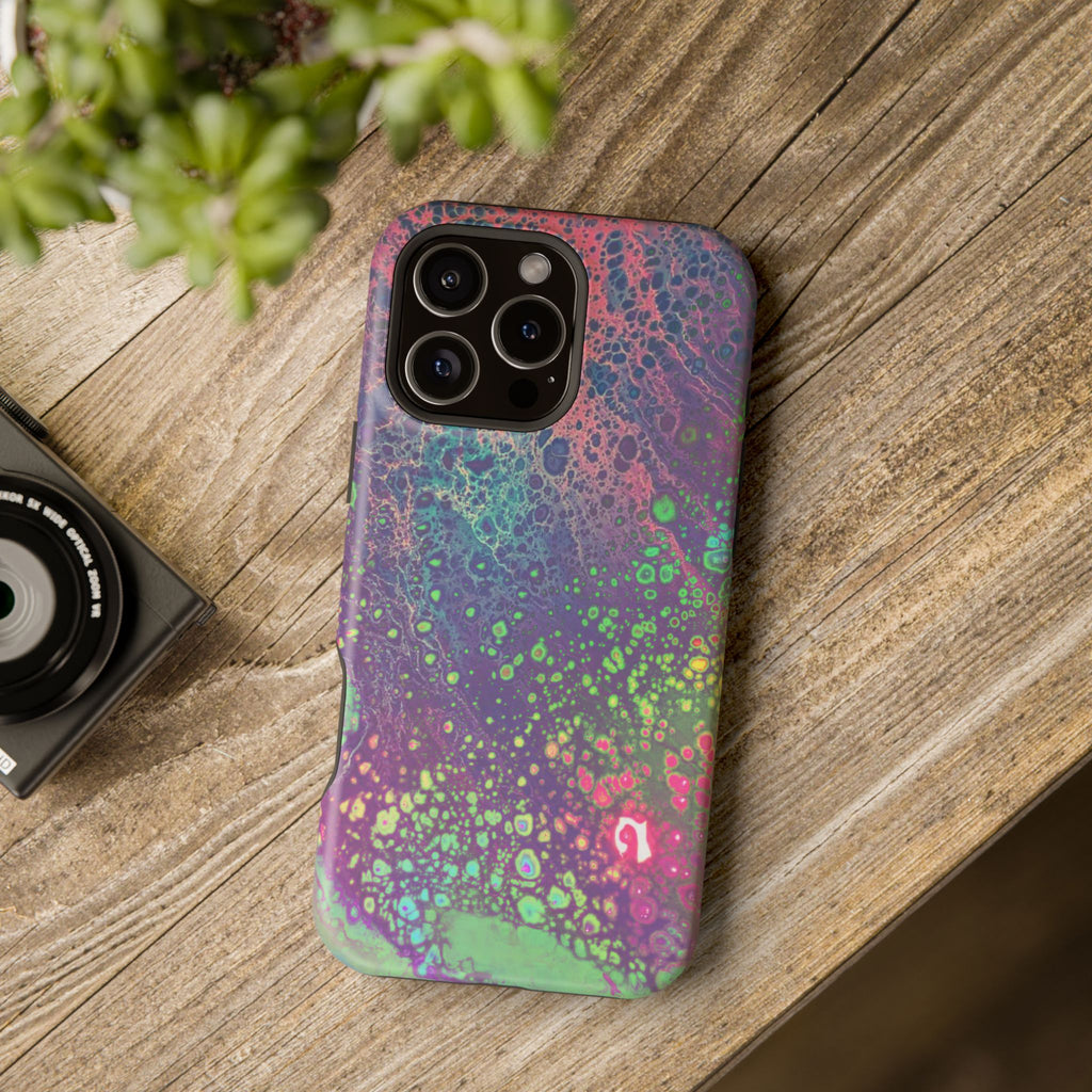 Glow Garden MagSafe iPhone Case – Abstract Art Design, Shockproof for iPhone 14–17 Pro & Pro Max