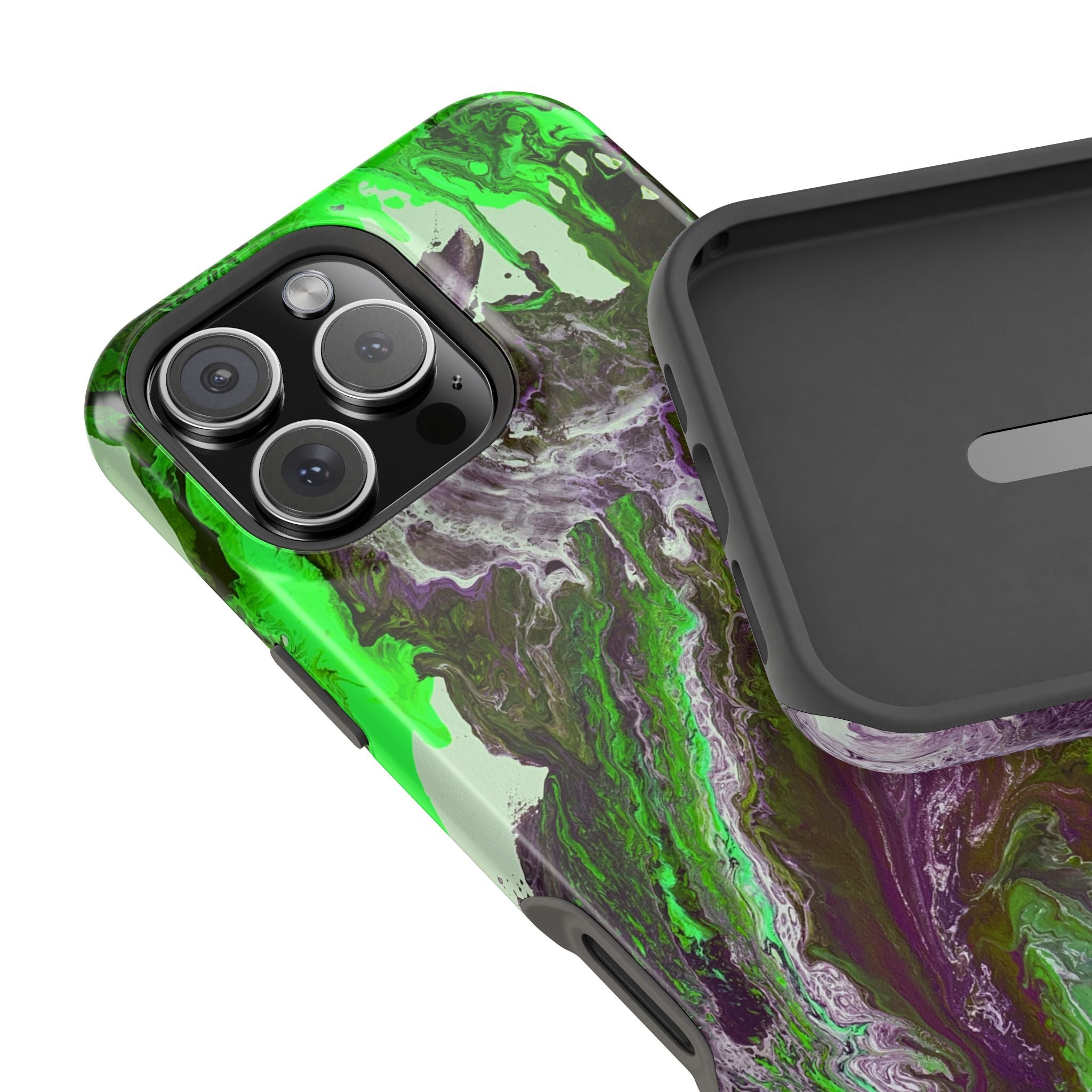 Biohazard Flow X MagSafe iPhone Case – Abstract Art Design, Shockproof for iPhone 14–17 Pro & Pro Max
