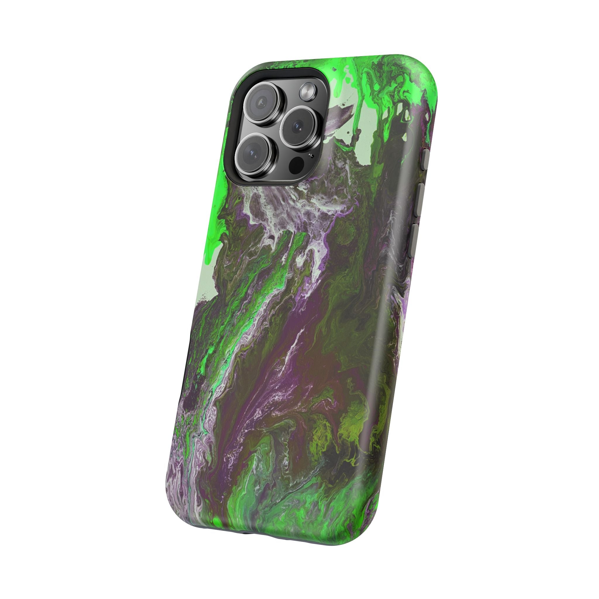 Biohazard Flow X MagSafe iPhone Case – Abstract Art Design, Shockproof for iPhone 14–17 Pro & Pro Max
