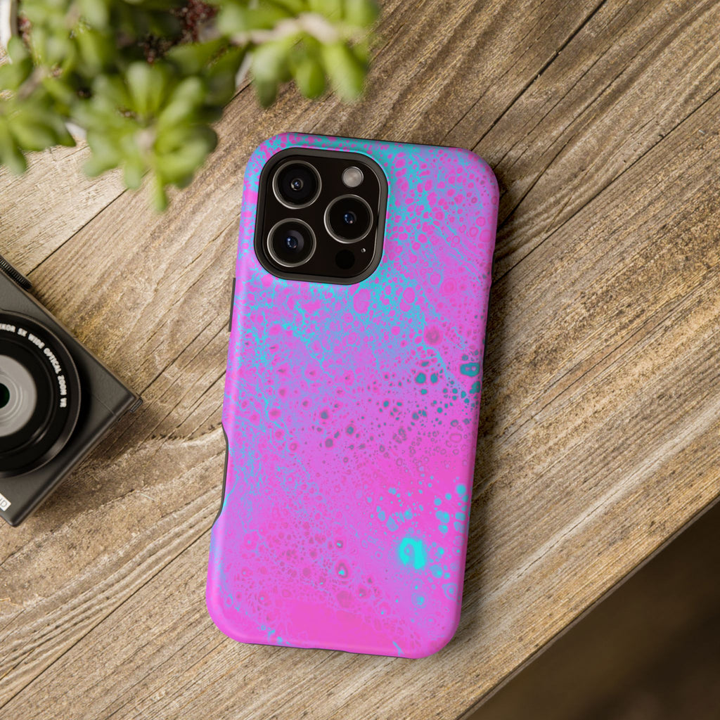 Neon Petal MagSafe iPhone Case – Abstract Art Design, Shockproof for iPhone 14–17 Pro & Pro Max