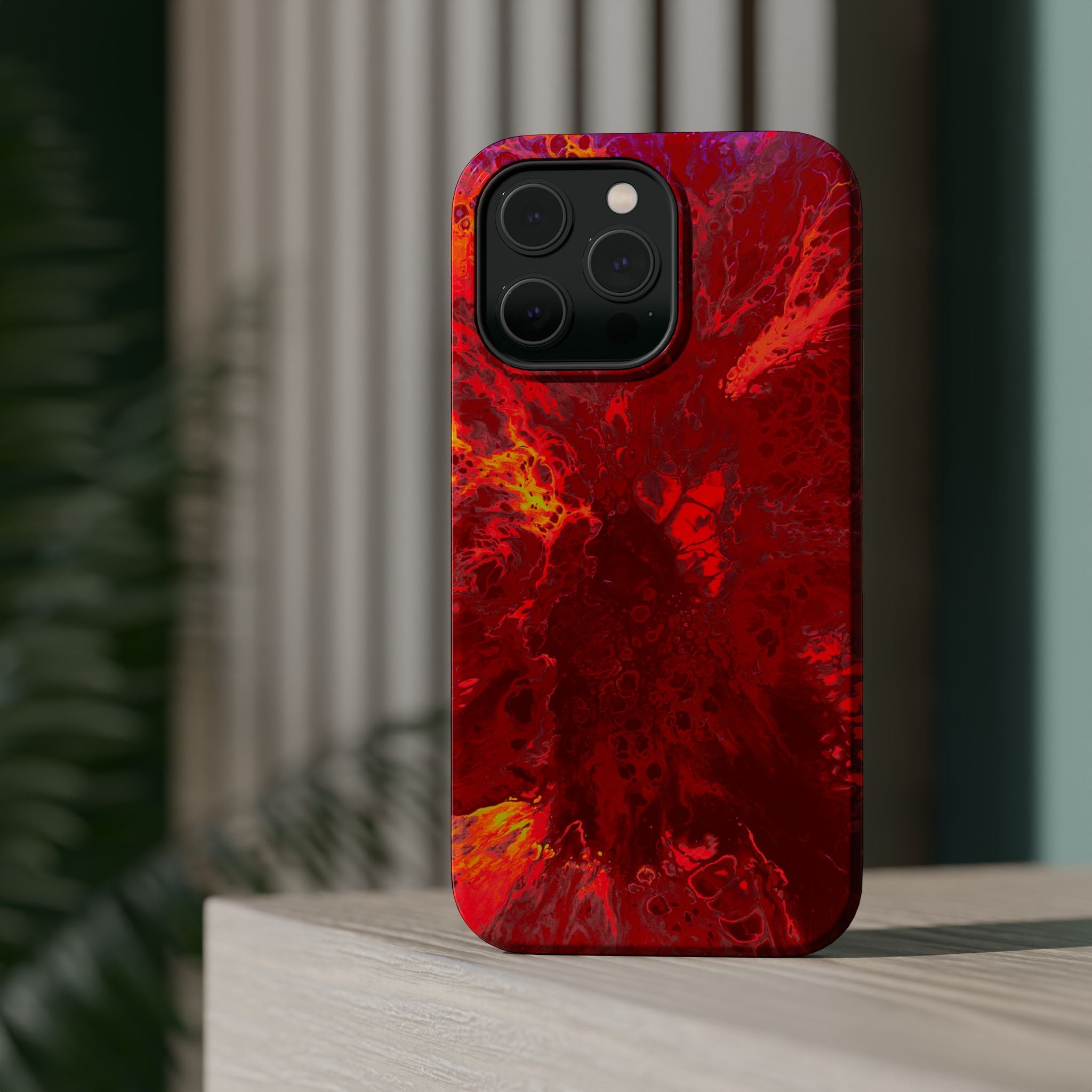 Inferno Pulse MagSafe iPhone Case – Abstract Art Design, Shockproof for iPhone 14–17 Pro & Pro Max