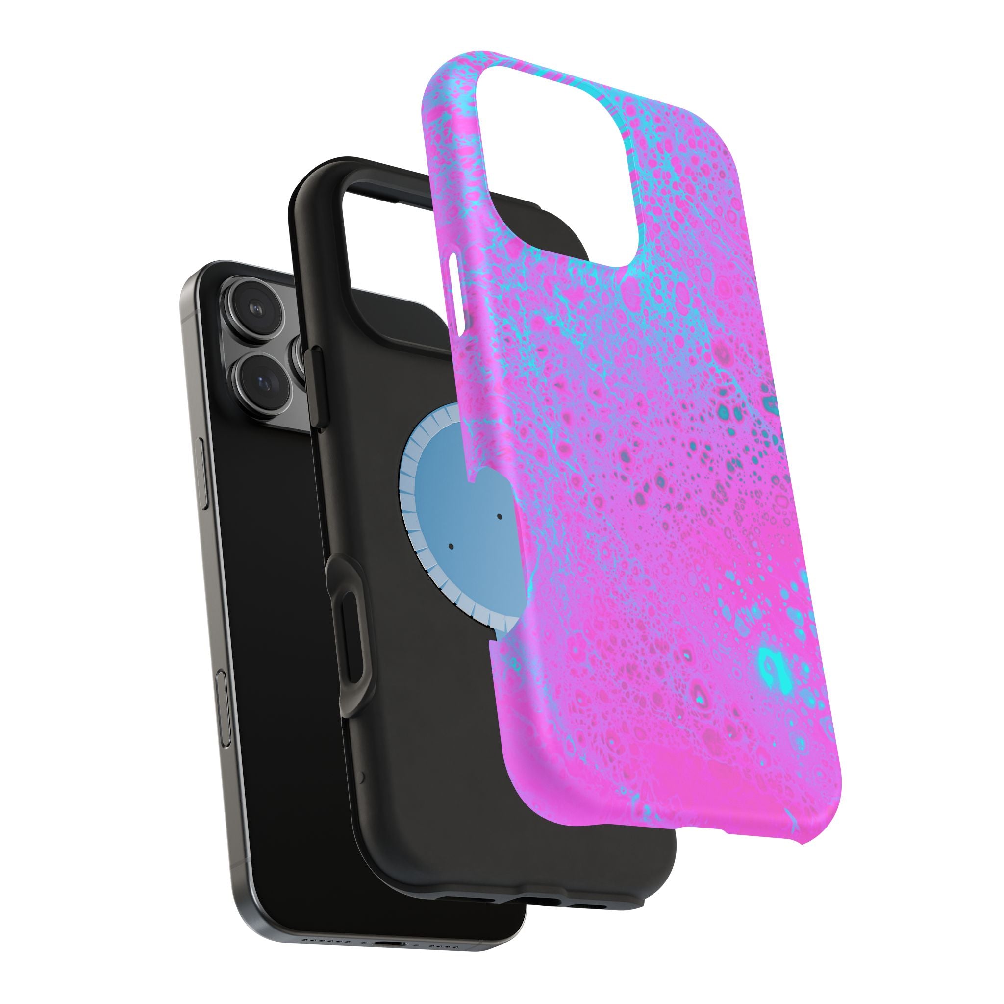 Neon Petal MagSafe iPhone Case – Abstract Art Design, Shockproof for iPhone 14–17 Pro & Pro Max