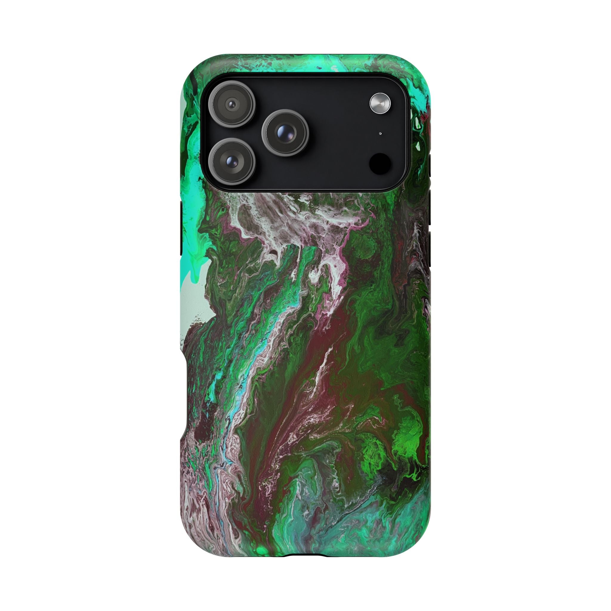 Mint Overdrive X MagSafe iPhone Case – Abstract Art Design, Shockproof for iPhone 14–17 Pro & Pro Max