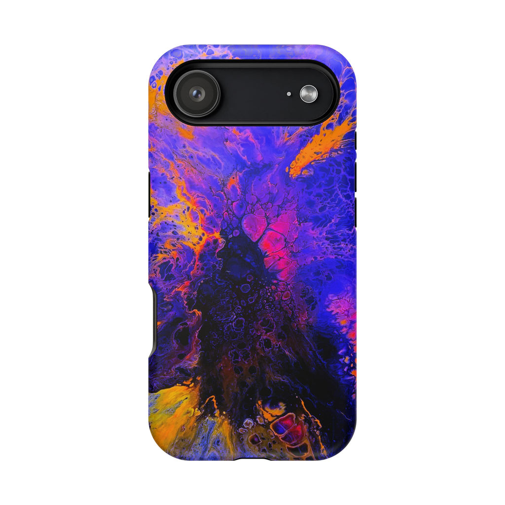 Cobalt Storm MagSafe iPhone Case – Abstract Art Design, Shockproof for iPhone 14–17 Pro & Pro Max