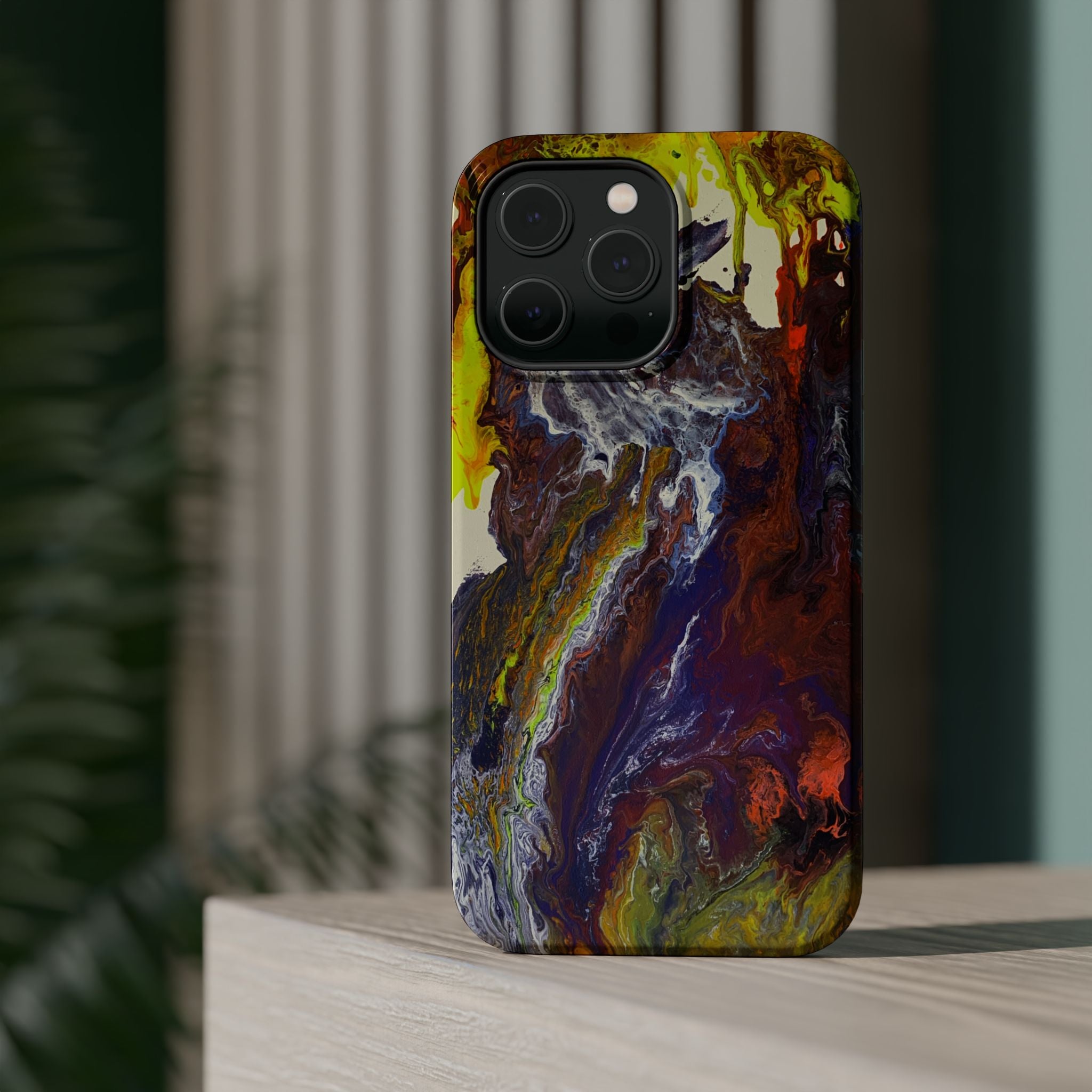 Lightwave Distortion X MagSafe iPhone Case – Abstract Art Design, Shockproof for iPhone 14–17 Pro & Pro Max