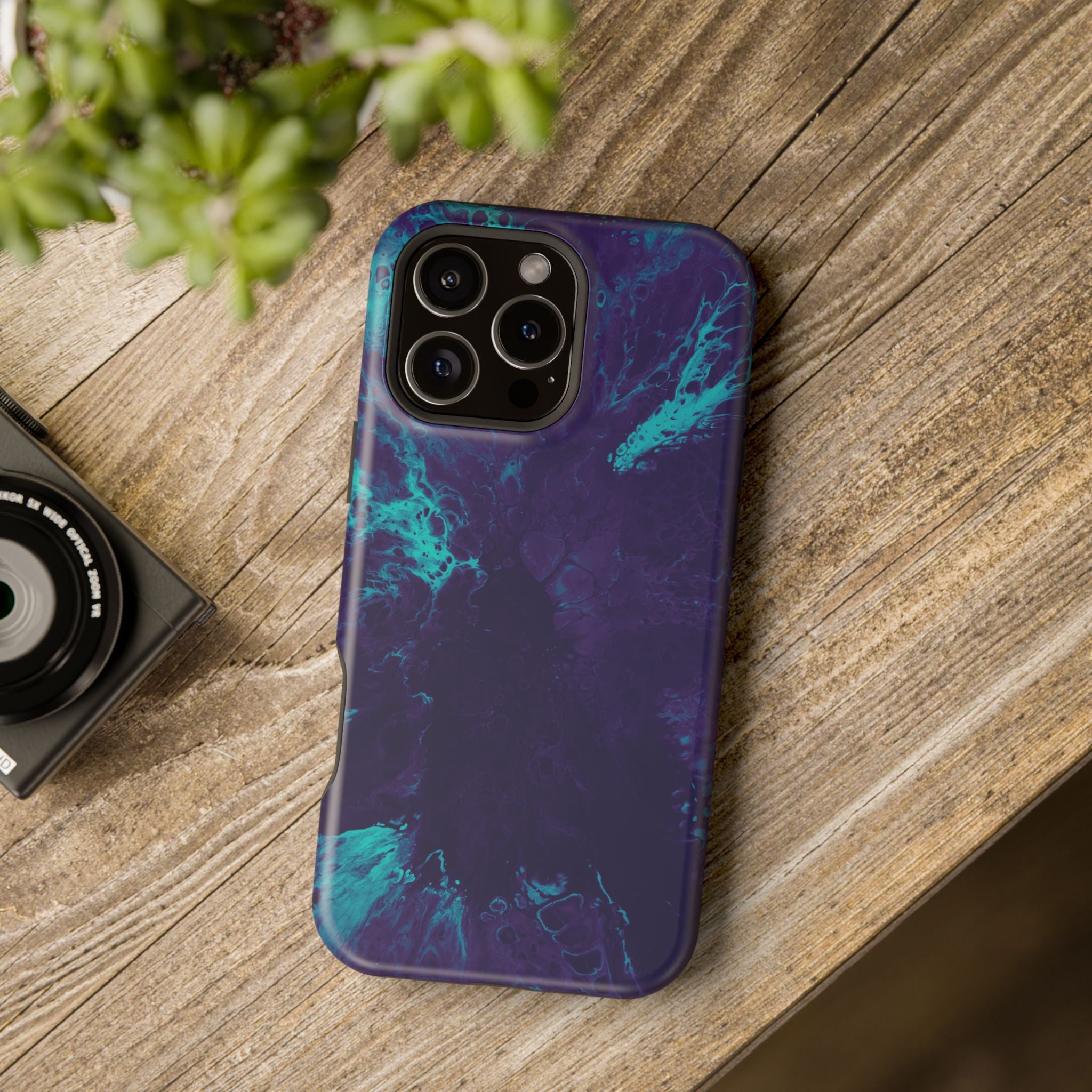 Ocean Pulse MagSafe iPhone Case – Abstract Art Design, Shockproof for iPhone 14–17 Pro & Pro Max
