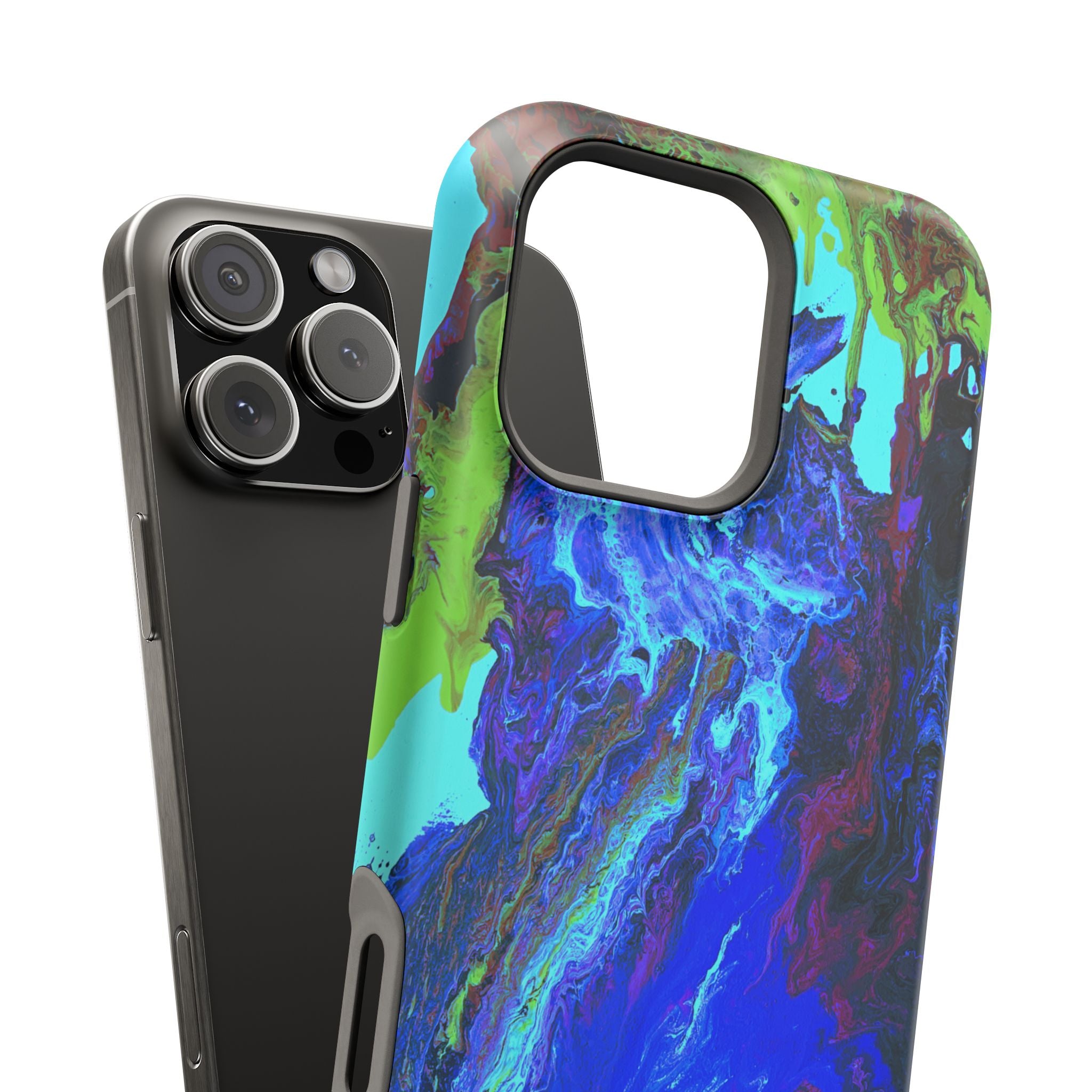 Glacial Core X MagSafe iPhone Case – Abstract Art Design, Shockproof for iPhone 14–17 Pro & Pro Max