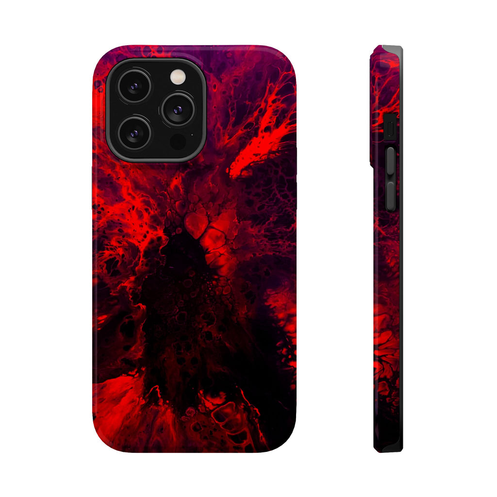 Bloodflare MagSafe iPhone Case – Abstract Art Design, Shockproof for iPhone 14–17 Pro & Pro Max