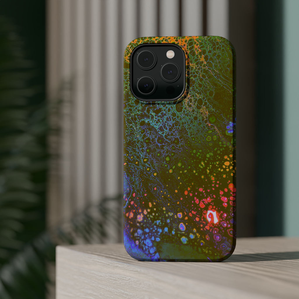 Chromatic Pulse MagSafe iPhone Case – Abstract Art Design, Shockproof for iPhone 14–17 Pro & Pro Max