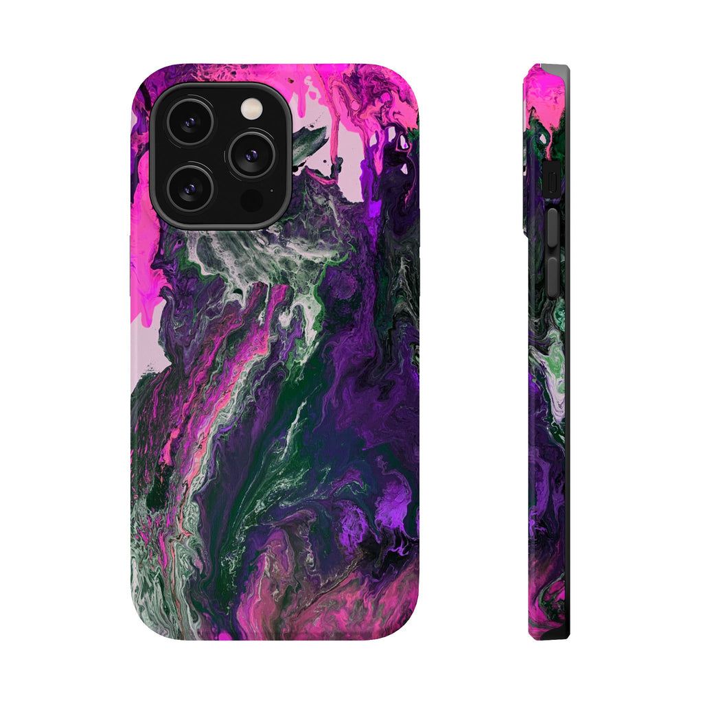 Fuchsia Coreline X MagSafe iPhone Case – Abstract Art Design, Shockproof for iPhone 14–17 Pro & Pro Max