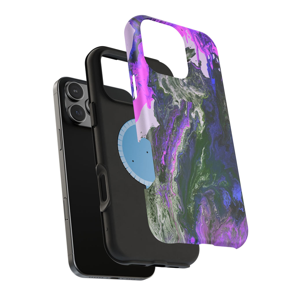Neon Blossom X MagSafe iPhone Case – Abstract Art Design, Shockproof for iPhone 14–17 Pro & Pro Max
