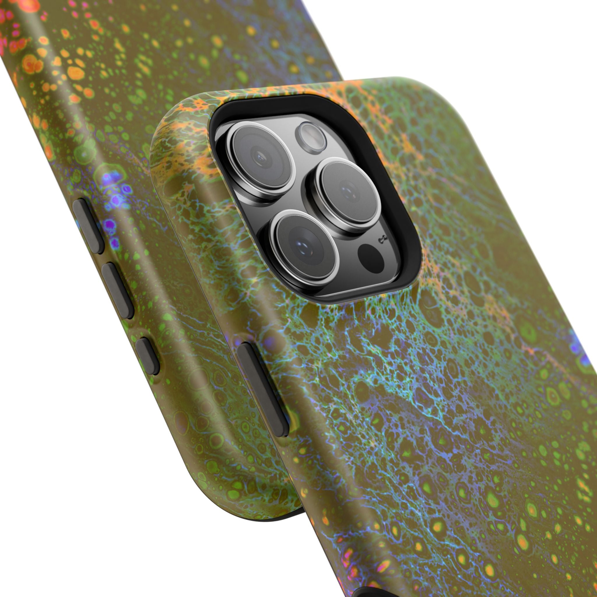 Chromatic Pulse MagSafe iPhone Case – Abstract Art Design, Shockproof for iPhone 14–17 Pro & Pro Max