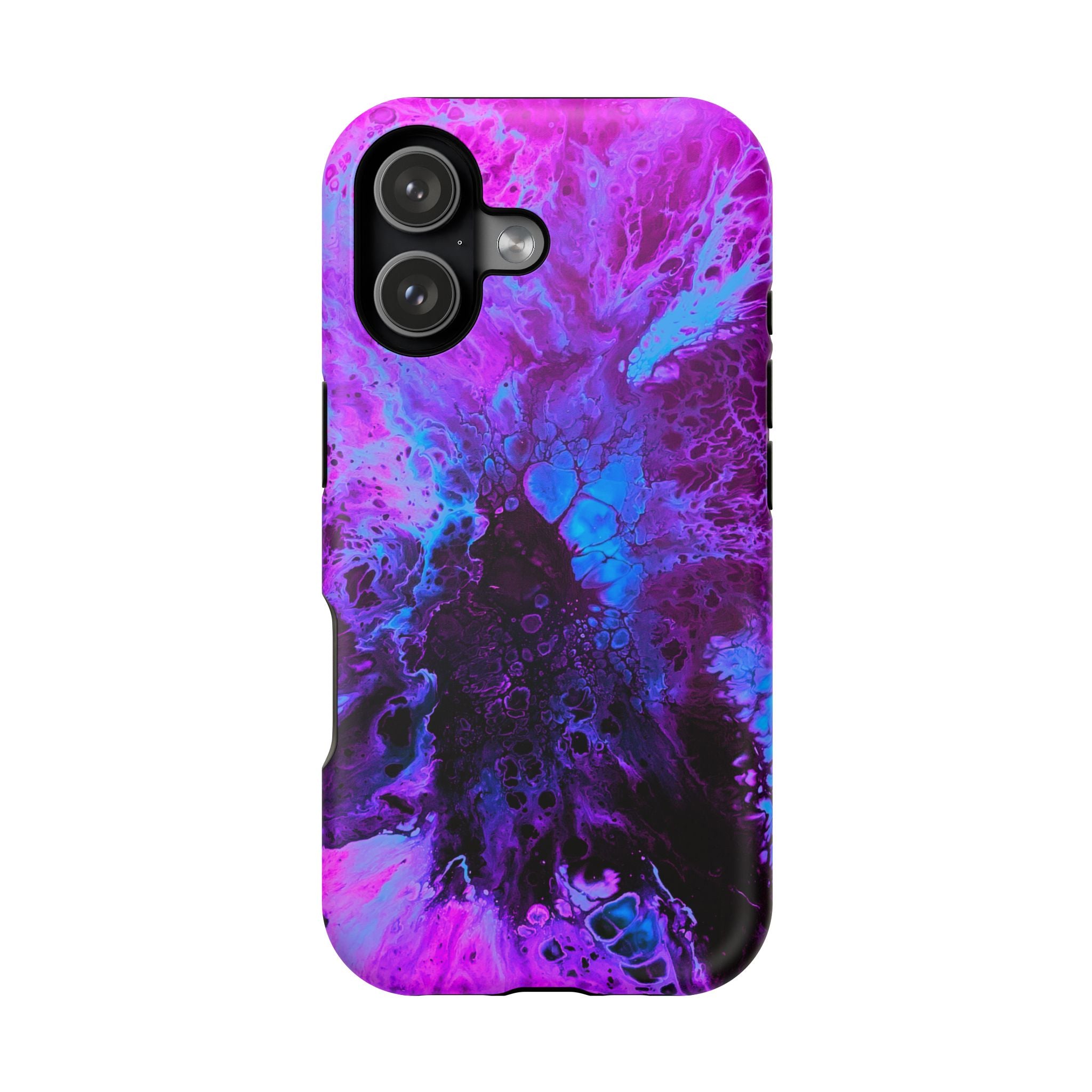 Violet Nebula MagSafe iPhone Case – Abstract Art Design, Shockproof for iPhone 14–17 Pro & Pro Max