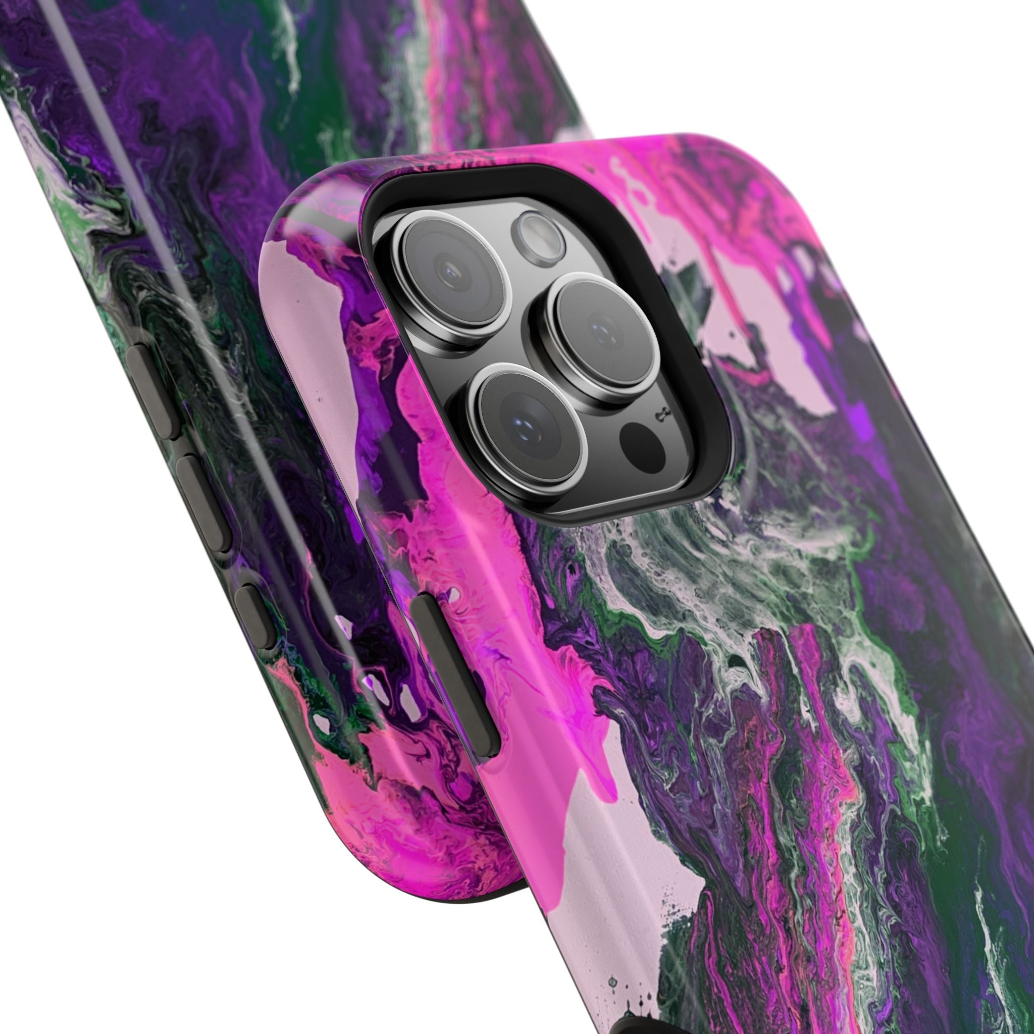 Fuchsia Coreline X MagSafe iPhone Case – Abstract Art Design, Shockproof for iPhone 14–17 Pro & Pro Max