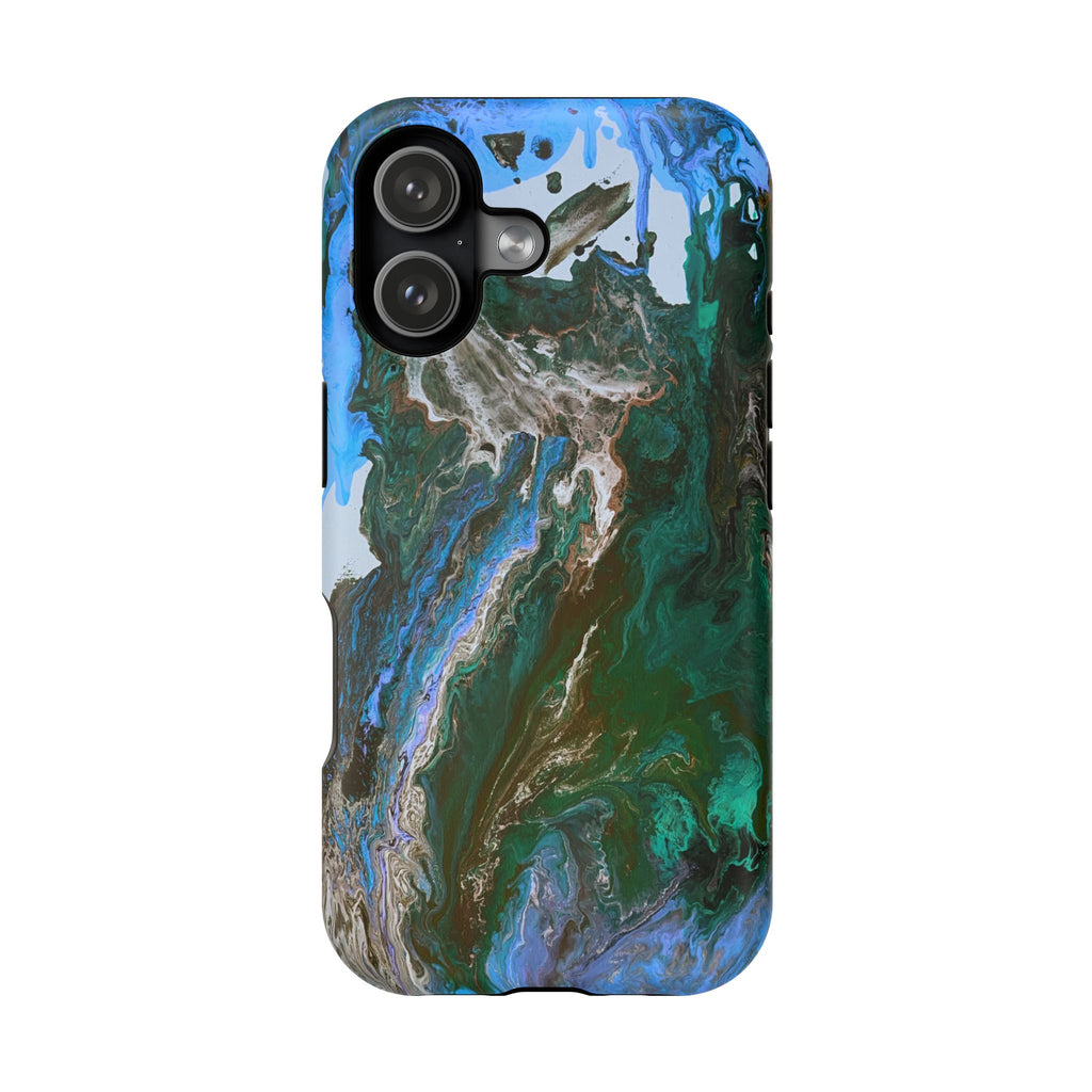 Cobalt Overdrive X MagSafe iPhone Case – Abstract Art Design, Shockproof for iPhone 14–17 Pro & Pro Max