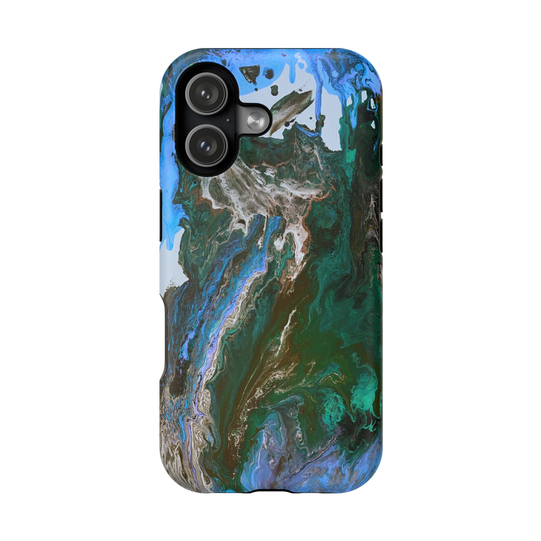 Cobalt Overdrive X MagSafe iPhone Case – Abstract Art Design, Shockproof for iPhone 14–17 Pro & Pro Max