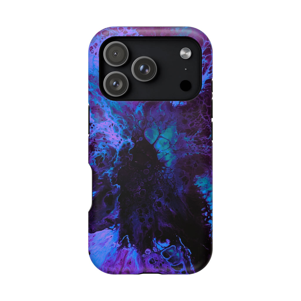 Azure Reactor MagSafe iPhone Case – Abstract Art Design, Shockproof for iPhone 14–17 Pro & Pro Max