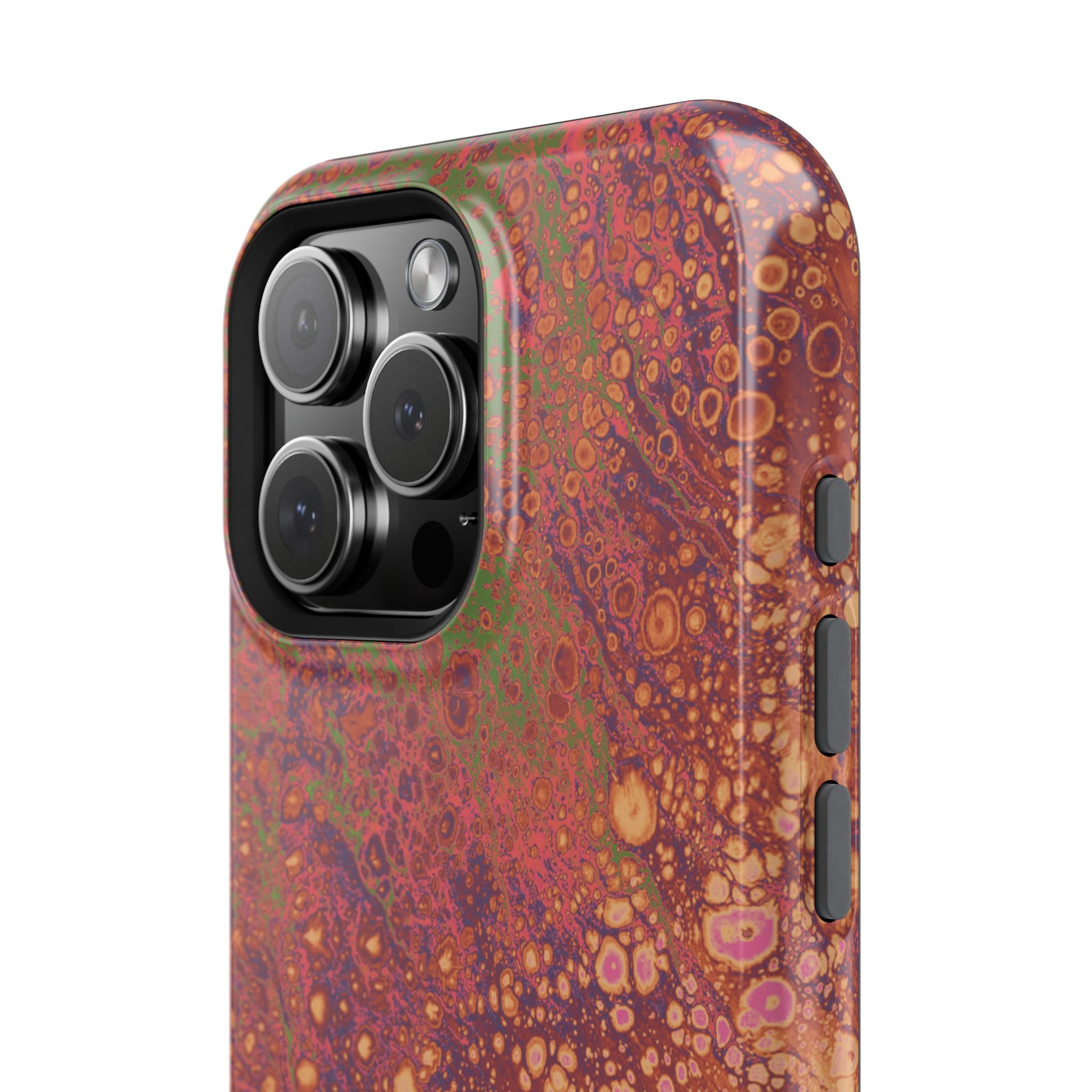 Amber Surge MagSafe iPhone Case – Abstract Art Design, Shockproof for iPhone 14–17 Pro & Pro Max