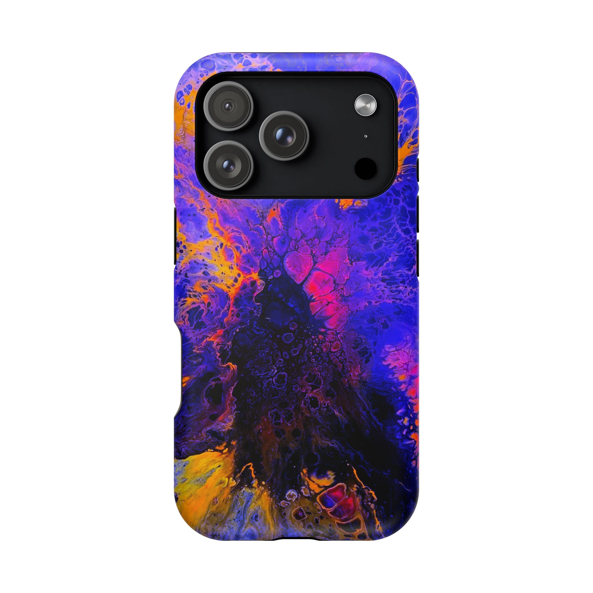 Cobalt Storm MagSafe iPhone Case – Abstract Art Design, Shockproof for iPhone 14–17 Pro & Pro Max