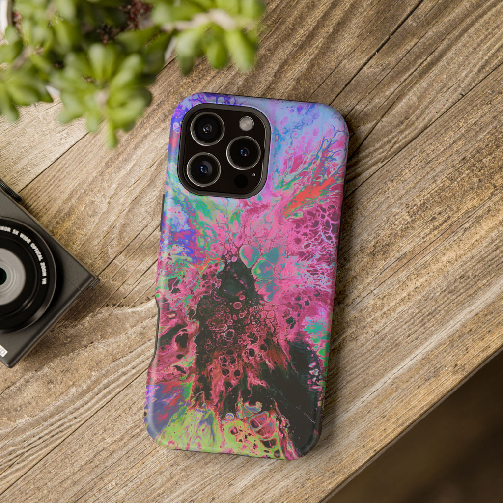 Quantum Bloom Collapse MagSafe iPhone Case – Abstract Art Design, Shockproof for iPhone 14–17 Pro & Pro Max
