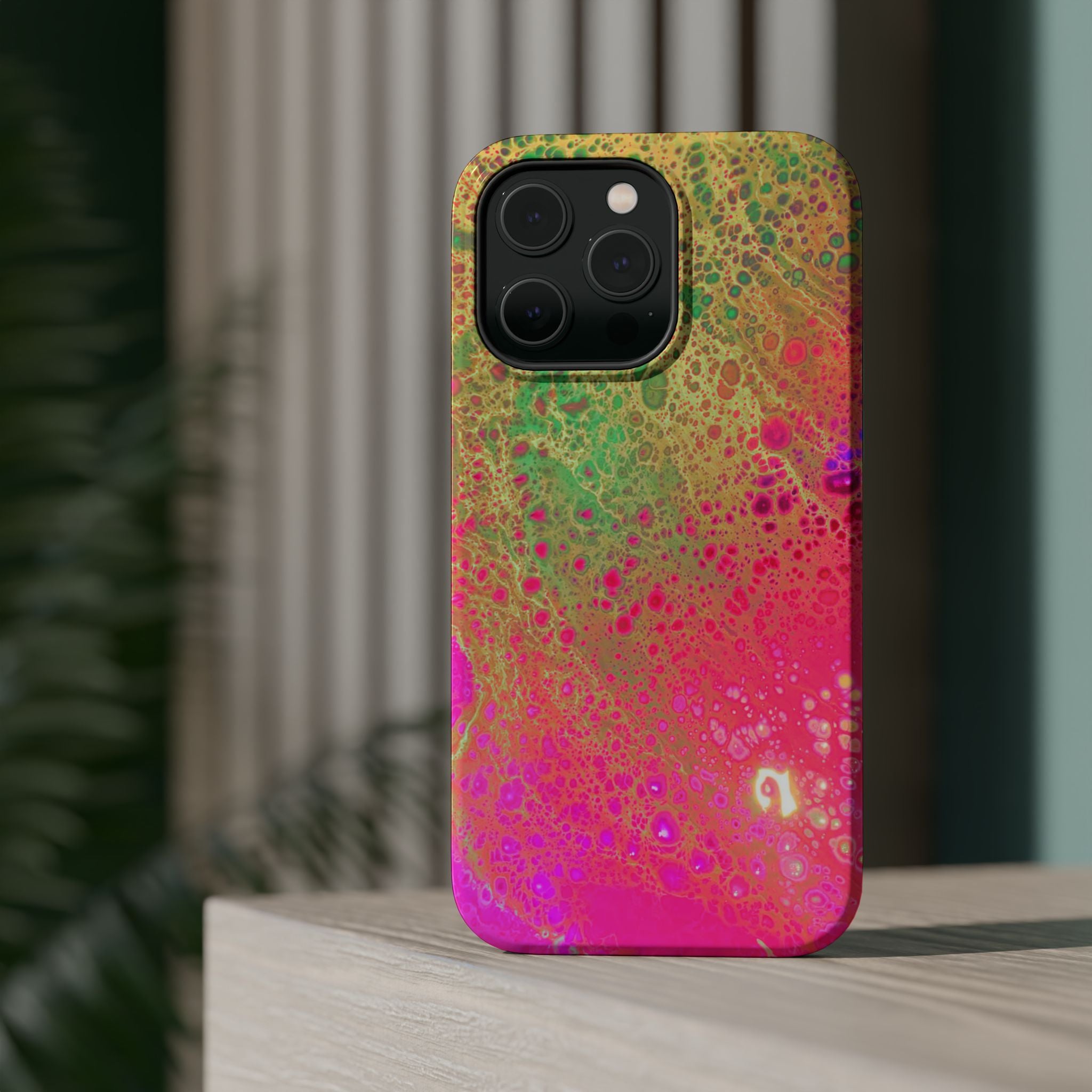 Plasma Petals MagSafe iPhone Case – Abstract Art Design, Shockproof for iPhone 14–17 Pro & Pro Max
