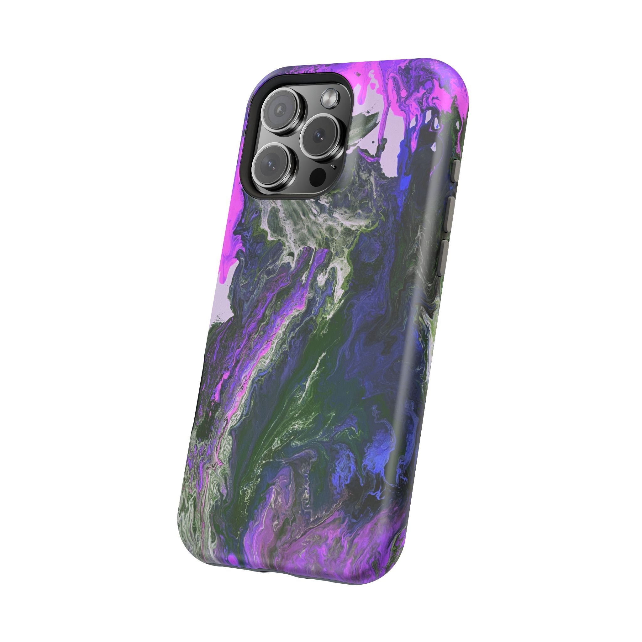 Neon Blossom X MagSafe iPhone Case – Abstract Art Design, Shockproof for iPhone 14–17 Pro & Pro Max