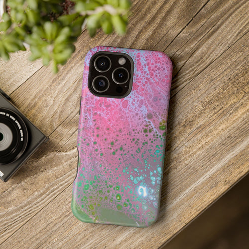 Acid Pink MagSafe iPhone Case – Abstract Art Design, Shockproof for iPhone 14–17 Pro & Pro Max