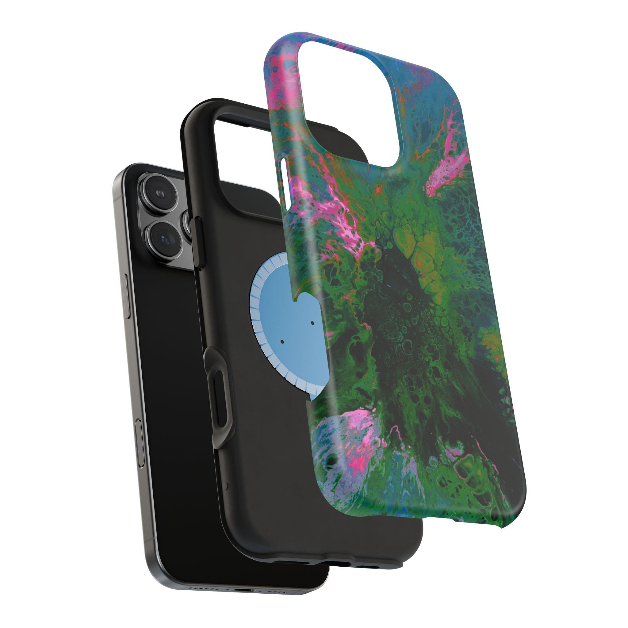 Galactic Core MagSafe iPhone Case – Abstract Art Design, Shockproof for iPhone 14–17 Pro & Pro Max